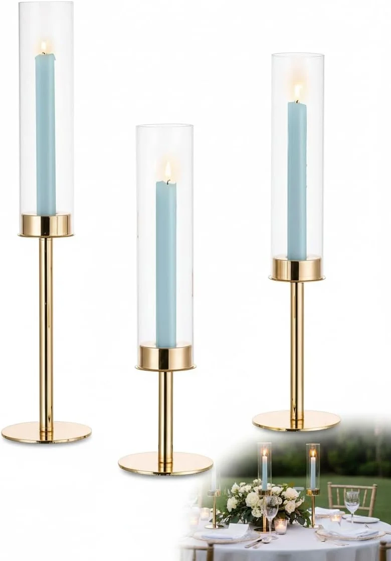 جاشمعی های طلایی KASTWAVE برای شمعدان، جاشمعی های مخروطی با شیشه جداشدنی، جاشمعی های برنجی بلند، پایه شمع بلند برای عروسی، شام، مهمانی، سالگرد، دیوالی، 3 عدد جاشمعی های طلایی KASTWAVE برای شمعدان، جاشمعی های مخروطی با شیشه جداشدنی، جاشمعی های برنجی بلند، پایه شمع بلند برای عروسی، شام، مهمانی، سالگرد، دیوالی، 3 عدد