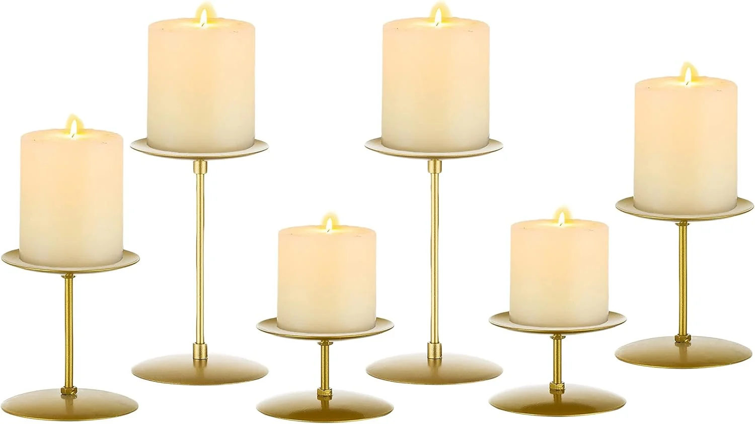 جاشمعی KASTWAVE - ست 6 عددی شمعدان، صفحه آهنی، مینیمالیسم، مدرن، دکوراسیون منزل، شومینه، میز غذاخوری، دکوری برای عروسی، مهمانی، رویدادها، طلایی جاشمعی KASTWAVE - ست 6 عددی شمعدان، صفحه آهنی، مینیمالیسم، مدرن، دکوراسیون منزل، شومینه، میز غذاخوری، دکوری برای عروسی، مهمانی، رویدادها، طلایی