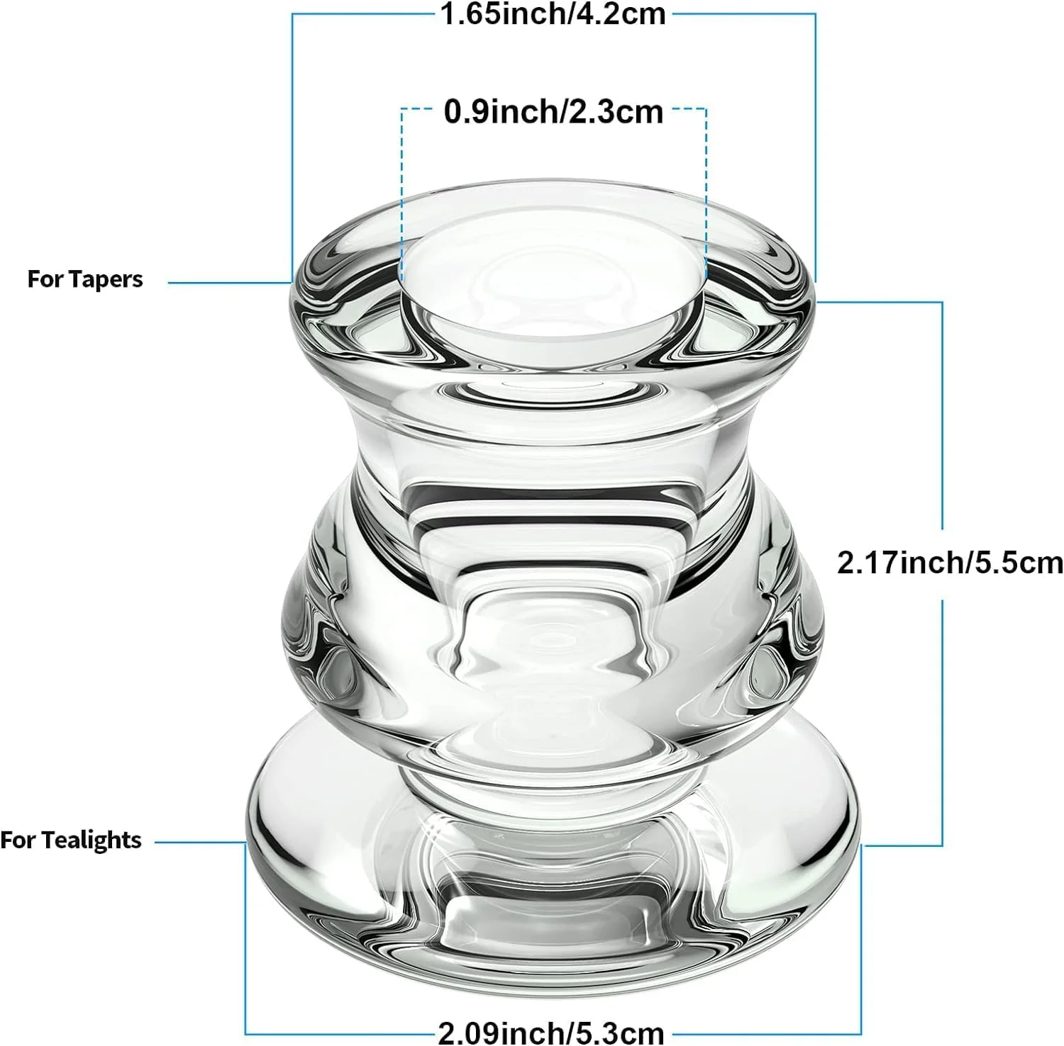 جاشمعی KASTWAVE برای شمع های مخروطی، شمعدان تزئینی میز عروسی، پنجره، دکوراسیون تعطیلات، 2 عدد جاشمعی شیشه ای شفاف مناسب برای شمع های استاندارد با قطر 1/2 اینچ، 2/3 اینچ، 3/4 اینچ، 4/5 اینچ، 7/8 اینچ جاشمعی KASTWAVE برای شمع های مخروطی، شمعدان تزئینی میز عروسی، پنجره، دکوراسیون تعطیلات، 2 عدد جاشمعی شیشه ای شفاف مناسب برای شمع های استاندارد با قطر 1/2 اینچ، 2/3 اینچ، 3/4 اینچ، 4/5 اینچ، 7/8 اینچ