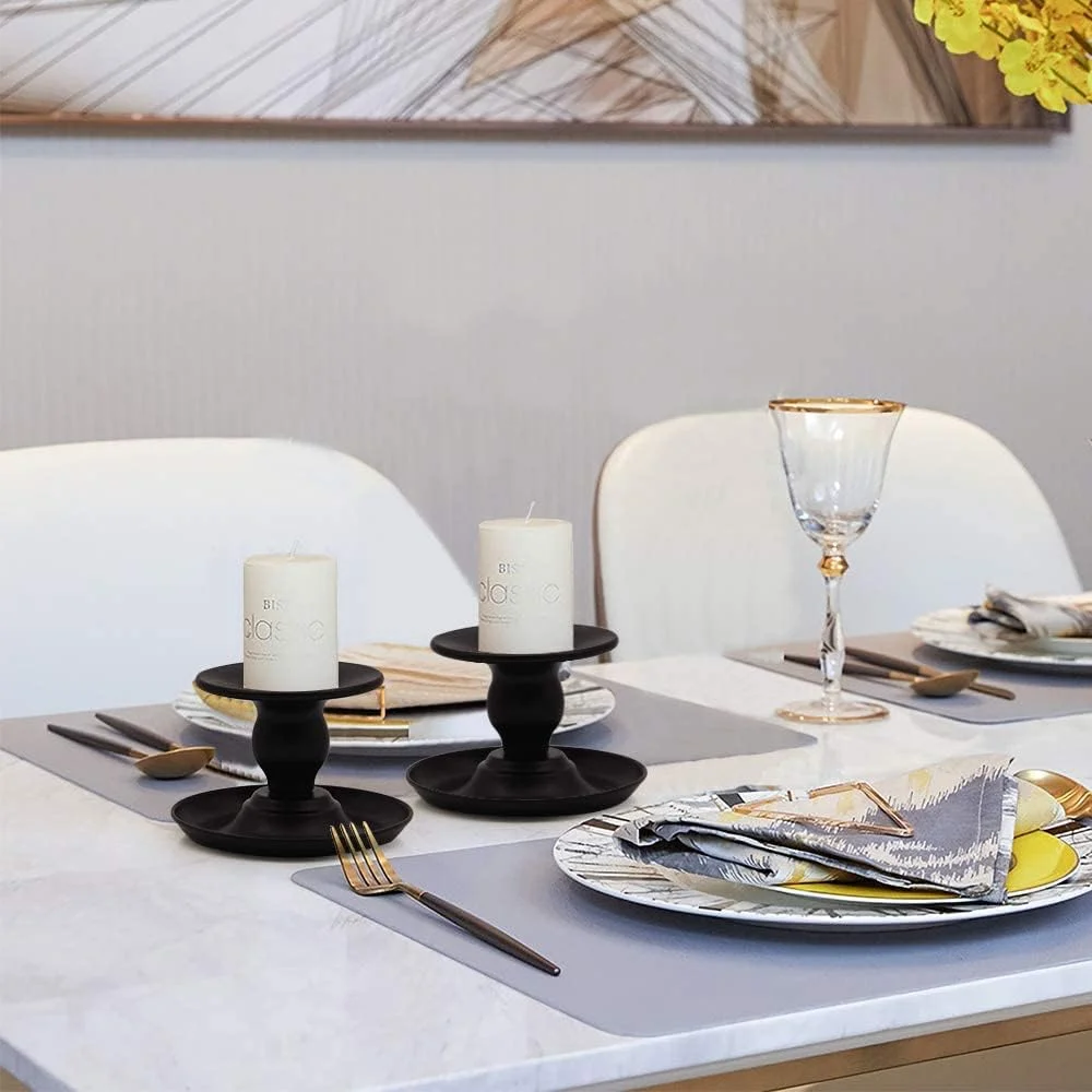 ست جا شمعی مخروطی KASTWAVE، جا شمعی آهنی مشکی رترو، پایه شمعدان برای شمع های استوانه ای، شمعدان های تزئینی برای عروسی ها، مهمانی ها و دکوراسیون منزل (بسته 2 عددی) ست جا شمعی مخروطی KASTWAVE، جا شمعی آهنی مشکی رترو، پایه شمعدان برای شمع های استوانه ای، شمعدان های تزئینی برای عروسی ها، مهمانی ها و دکوراسیون منزل (بسته 2 عددی)