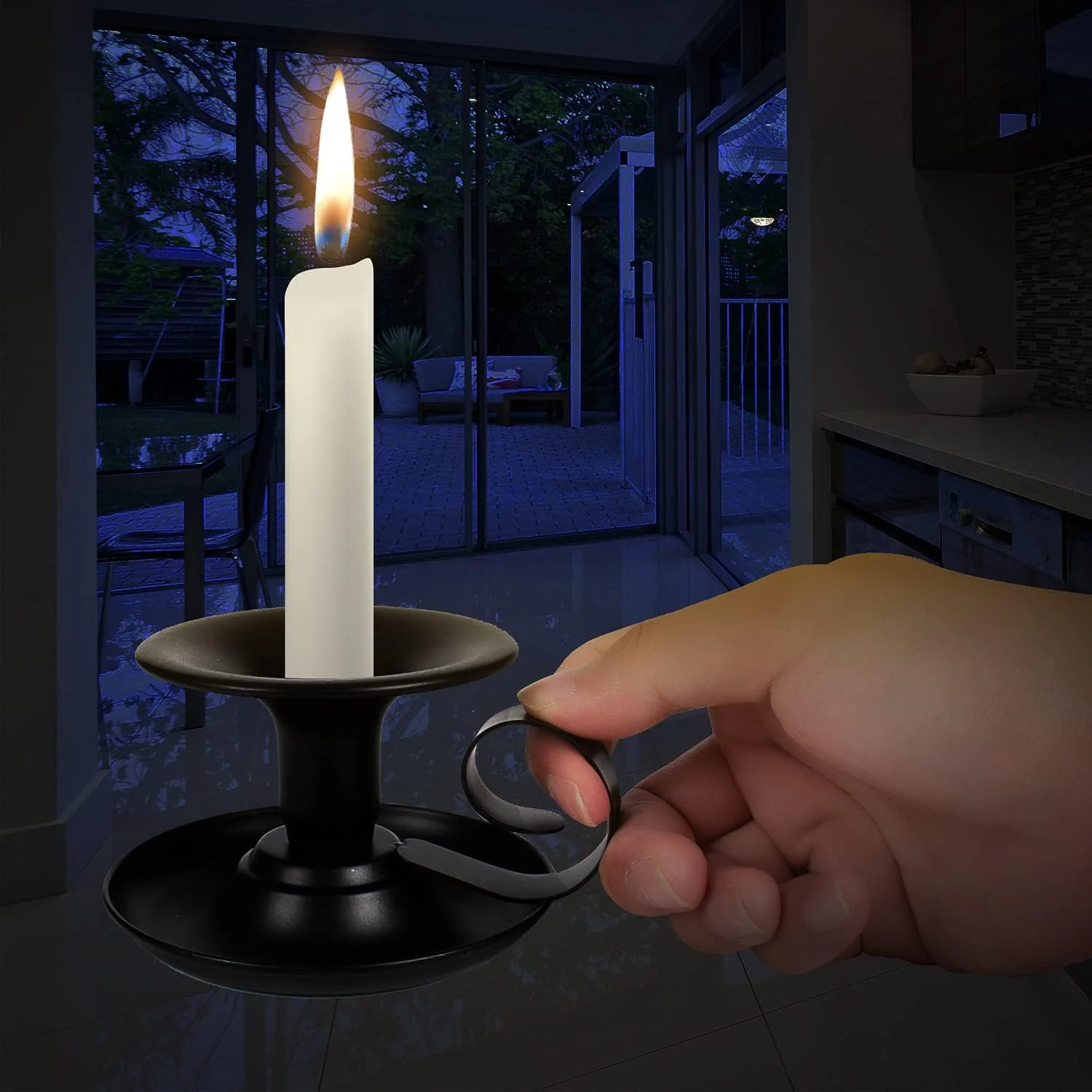 جاشمعی شمعدان باریک KASTWAVE، شمعدان های آهنی رترو ساده مشکی پایه شمعدان برای مهمانی عروسی میز دکوراسیون منزل 2 عدد جاشمعی شمعدان باریک KASTWAVE، شمعدان های آهنی رترو ساده مشکی پایه شمعدان برای مهمانی عروسی میز دکوراسیون منزل 2 عدد