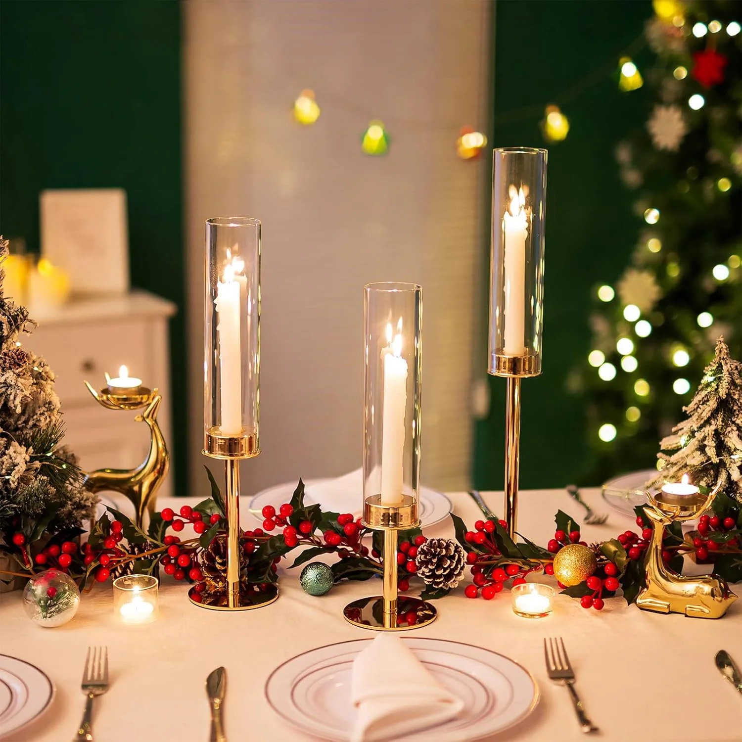 جاشمعی های طلایی KASTWAVE برای شمعدان، جاشمعی های مخروطی با شیشه جداشدنی، جاشمعی های برنجی بلند، پایه شمع بلند برای عروسی، شام، مهمانی، سالگرد، دیوالی، 3 عدد جاشمعی های طلایی KASTWAVE برای شمعدان، جاشمعی های مخروطی با شیشه جداشدنی، جاشمعی های برنجی بلند، پایه شمع بلند برای عروسی، شام، مهمانی، سالگرد، دیوالی، 3 عدد