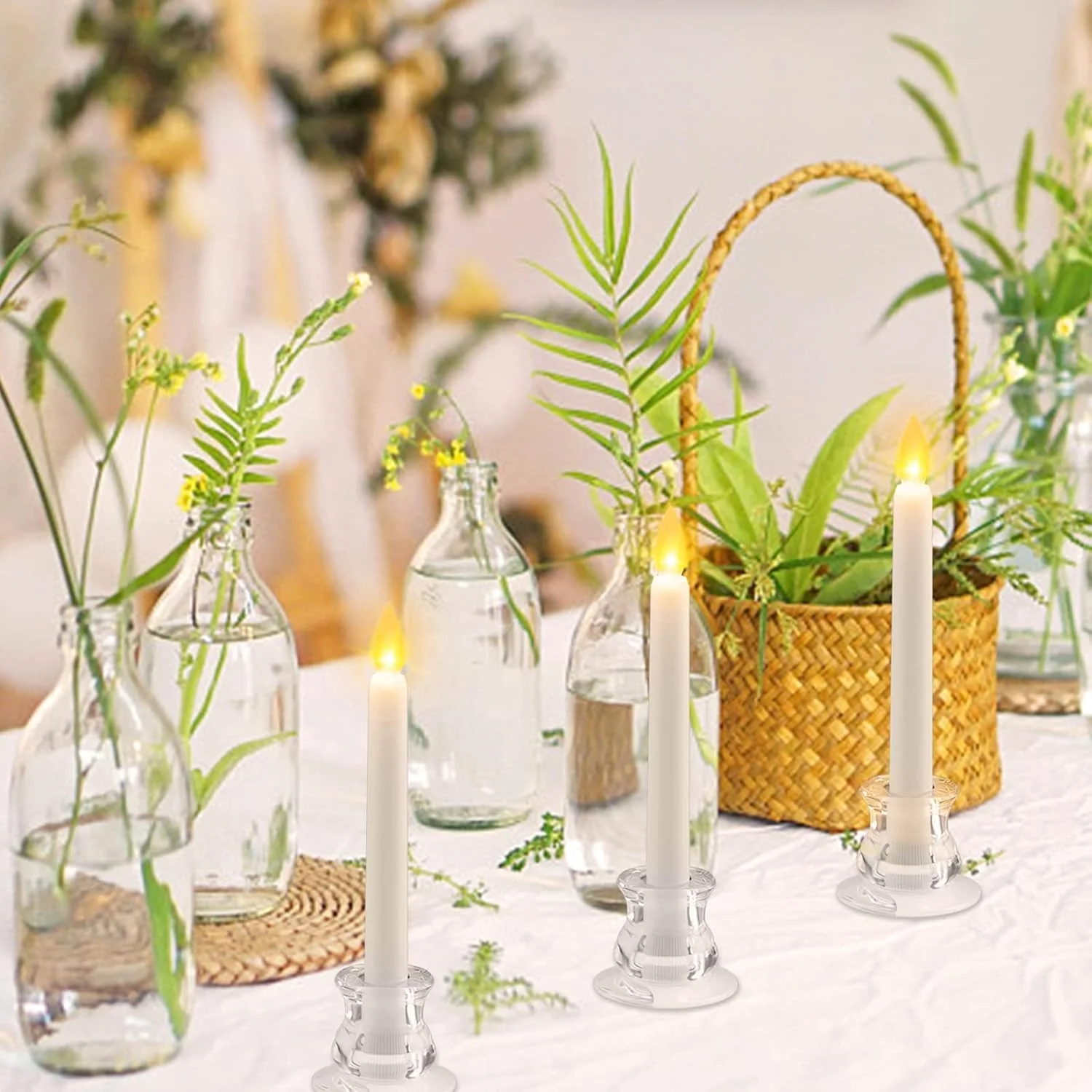 جاشمعی KASTWAVE برای شمع های مخروطی، شمعدان تزئینی میز عروسی، پنجره، دکوراسیون تعطیلات، 2 عدد جاشمعی شیشه ای شفاف مناسب برای شمع های استاندارد با قطر 1/2 اینچ، 2/3 اینچ، 3/4 اینچ، 4/5 اینچ، 7/8 اینچ جاشمعی KASTWAVE برای شمع های مخروطی، شمعدان تزئینی میز عروسی، پنجره، دکوراسیون تعطیلات، 2 عدد جاشمعی شیشه ای شفاف مناسب برای شمع های استاندارد با قطر 1/2 اینچ، 2/3 اینچ، 3/4 اینچ، 4/5 اینچ، 7/8 اینچ