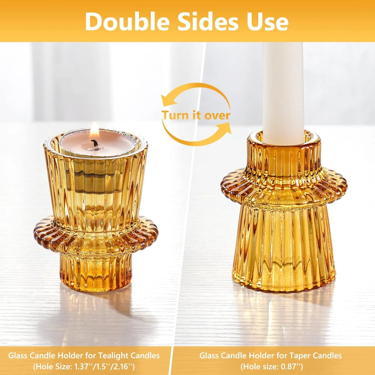 جاشمعی وارمر KASTWAVE 2 در 1 - جاشمعی تزئینی شیشه کریستالی صورتی برای شمع های مخروطی/وارمر، دکوراسیون منزل، تزیین میز غذاخوری برای مهمانی عروسی، ست 3 عددی