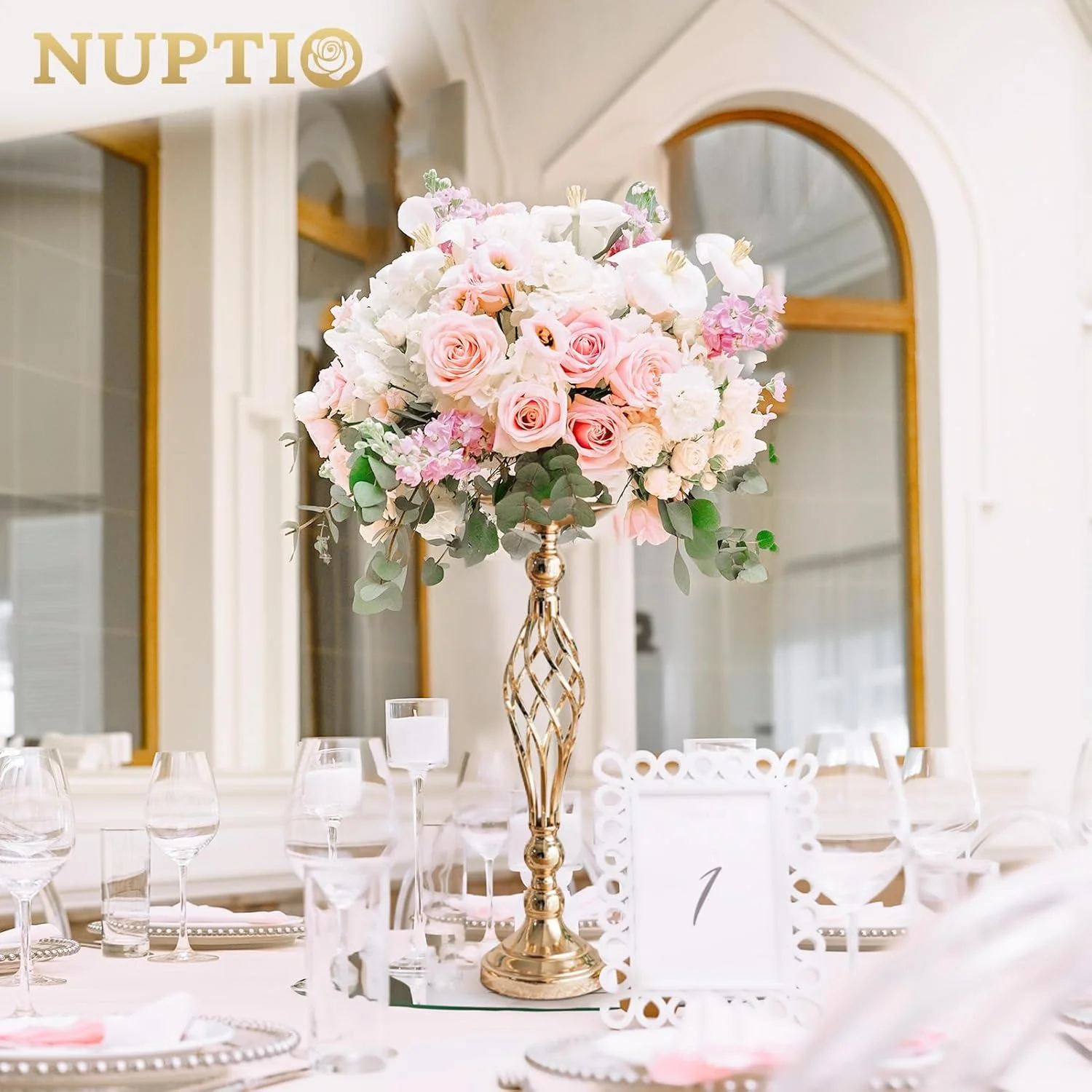 ست استند گل و شمعدان فلزی универсальный Nuptio، 2 عددی، مناسب برای تزئین میز شام عروسی، مهمانی، رستوران و هتل (طلایی، 2 عدد سایز M) ست استند گل و شمعدان فلزی универсальный Nuptio، 2 عددی، مناسب برای تزئین میز شام عروسی، مهمانی، رستوران و هتل (طلایی، 2 عدد سایز M)