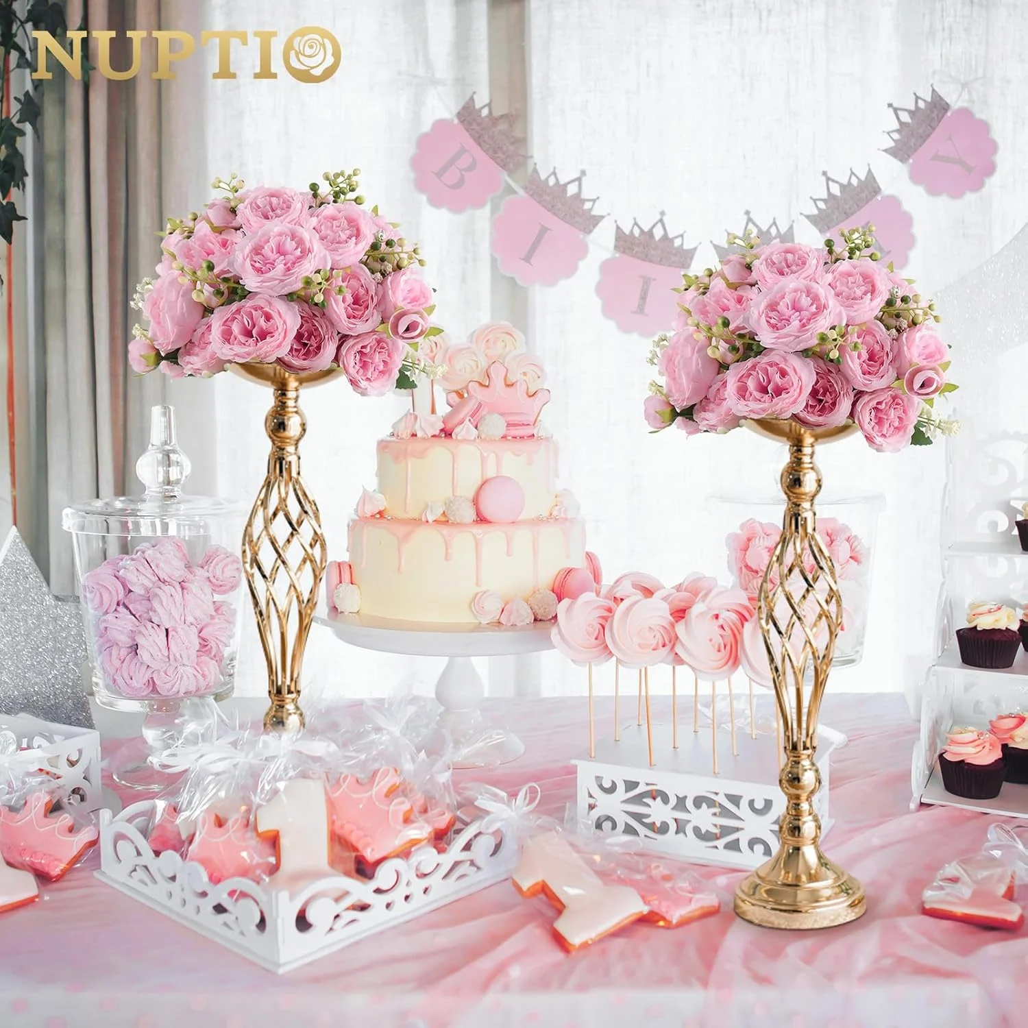 ست استند گل و شمعدان فلزی универсальный Nuptio، 2 عددی، مناسب برای تزئین میز شام عروسی، مهمانی، رستوران و هتل (طلایی، 2 عدد سایز M) ست استند گل و شمعدان فلزی универсальный Nuptio، 2 عددی، مناسب برای تزئین میز شام عروسی، مهمانی، رستوران و هتل (طلایی، 2 عدد سایز M)