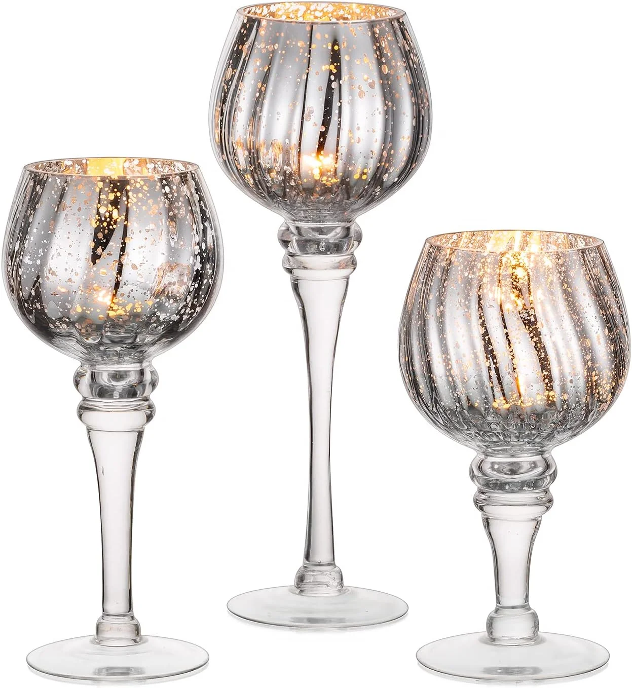 جاشمعی نذری Nuptio، ست 3 عددی جاشمعی شیشه ای، شمعدان پایه بلند، جاشمعی نقره ای جیوه ای، تزیین میز برای دیوالی، هالووین، شکرگزاری، کریسمس، لبه پنجره جاشمعی نذری Nuptio، ست 3 عددی جاشمعی شیشه ای، شمعدان پایه بلند، جاشمعی نقره ای جیوه ای، تزیین میز برای دیوالی، هالووین، شکرگزاری، کریسمس، لبه پنجره