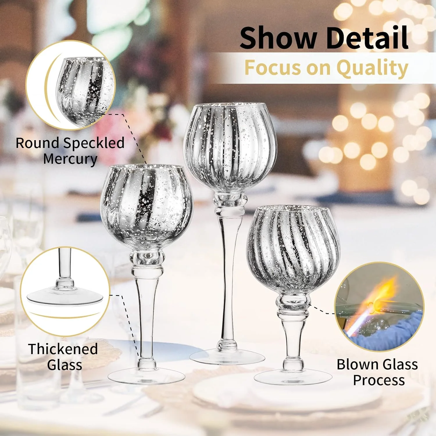 جاشمعی نذری Nuptio، ست 3 عددی جاشمعی شیشه ای، شمعدان پایه بلند، جاشمعی نقره ای جیوه ای، تزیین میز برای دیوالی، هالووین، شکرگزاری، کریسمس، لبه پنجره جاشمعی نذری Nuptio، ست 3 عددی جاشمعی شیشه ای، شمعدان پایه بلند، جاشمعی نقره ای جیوه ای، تزیین میز برای دیوالی، هالووین، شکرگزاری، کریسمس، لبه پنجره