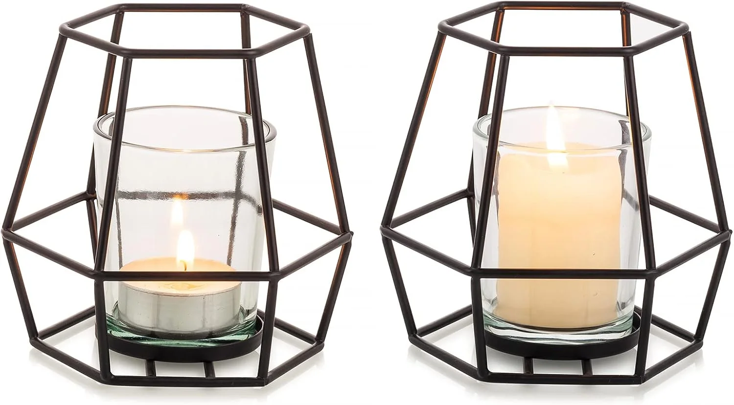 جاشمعی استوانه ای Nuptio، شمعدان مشکی، 2 عدد شمعدان هندسی با جاشمعی نذری، جاشمعی شیشه ای، تزیین فلزی برای هالووین، دفتر کار، دکوراسیون منزل جاشمعی استوانه ای Nuptio، شمعدان مشکی، 2 عدد شمعدان هندسی با جاشمعی نذری، جاشمعی شیشه ای، تزیین فلزی برای هالووین، دفتر کار، دکوراسیون منزل