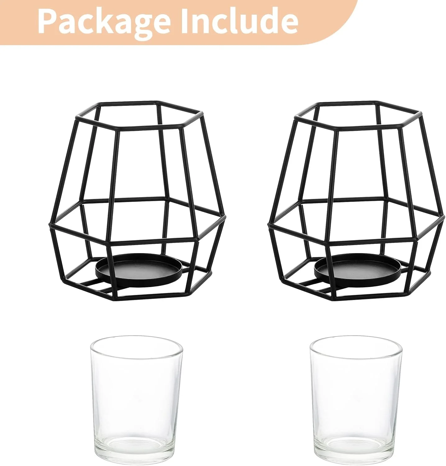 جاشمعی استوانه ای Nuptio، شمعدان مشکی، 2 عدد شمعدان هندسی با جاشمعی نذری، جاشمعی شیشه ای، تزیین فلزی برای هالووین، دفتر کار، دکوراسیون منزل جاشمعی استوانه ای Nuptio، شمعدان مشکی، 2 عدد شمعدان هندسی با جاشمعی نذری، جاشمعی شیشه ای، تزیین فلزی برای هالووین، دفتر کار، دکوراسیون منزل