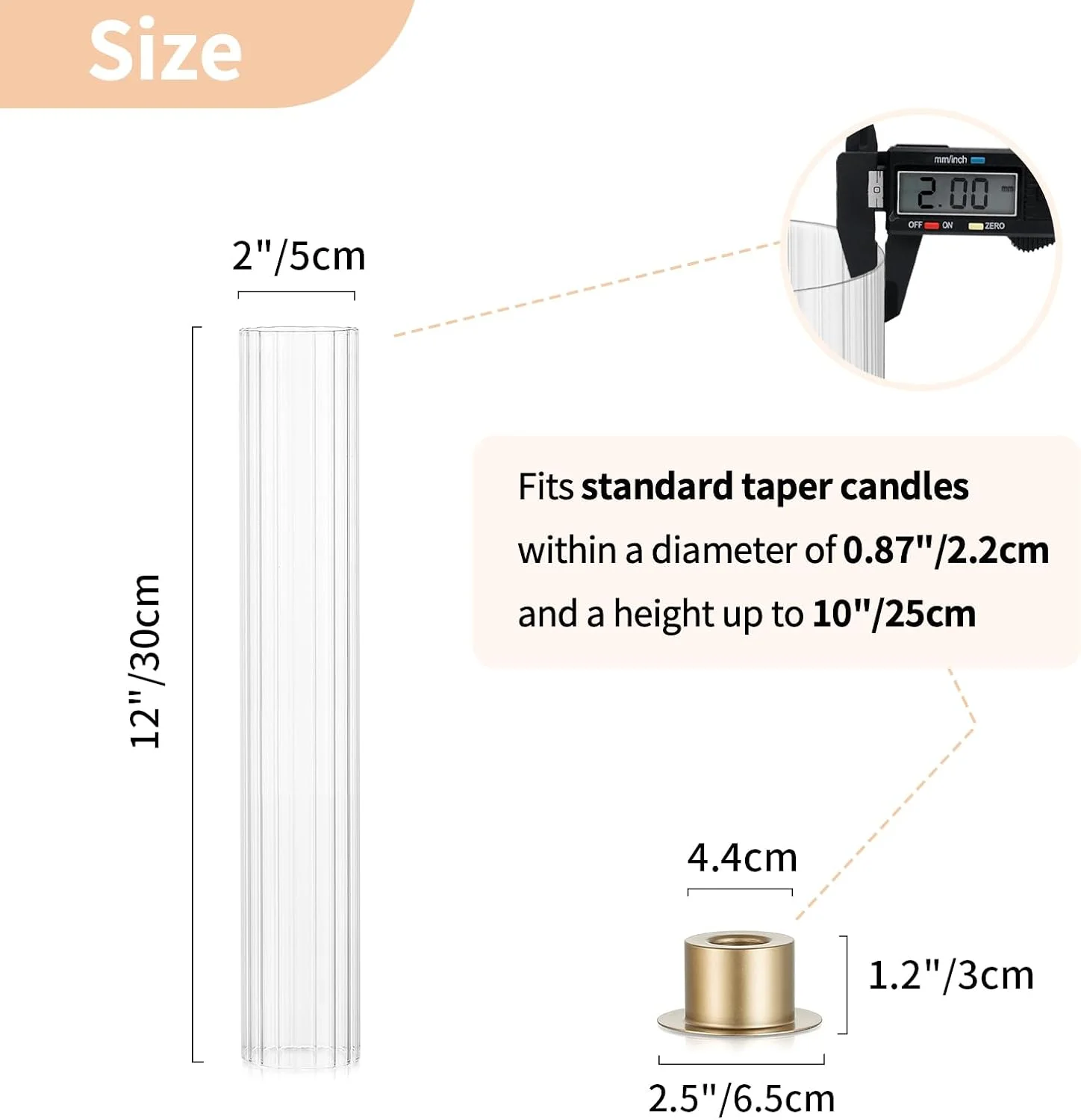 جاشمعی NUPTIO با حباب شیشه ای راه راه: ست 6 عددی جاشمعی فلزی با استوانه های شیشه ای - جاشمعی شمعدان طلایی برای دکوراسیون میز عروسی ولنتاین تولد دکوراسیون فضای باز جاشمعی NUPTIO با حباب شیشه ای راه راه: ست 6 عددی جاشمعی فلزی با استوانه های شیشه ای - جاشمعی شمعدان طلایی برای دکوراسیون میز عروسی ولنتاین تولد دکوراسیون فضای باز