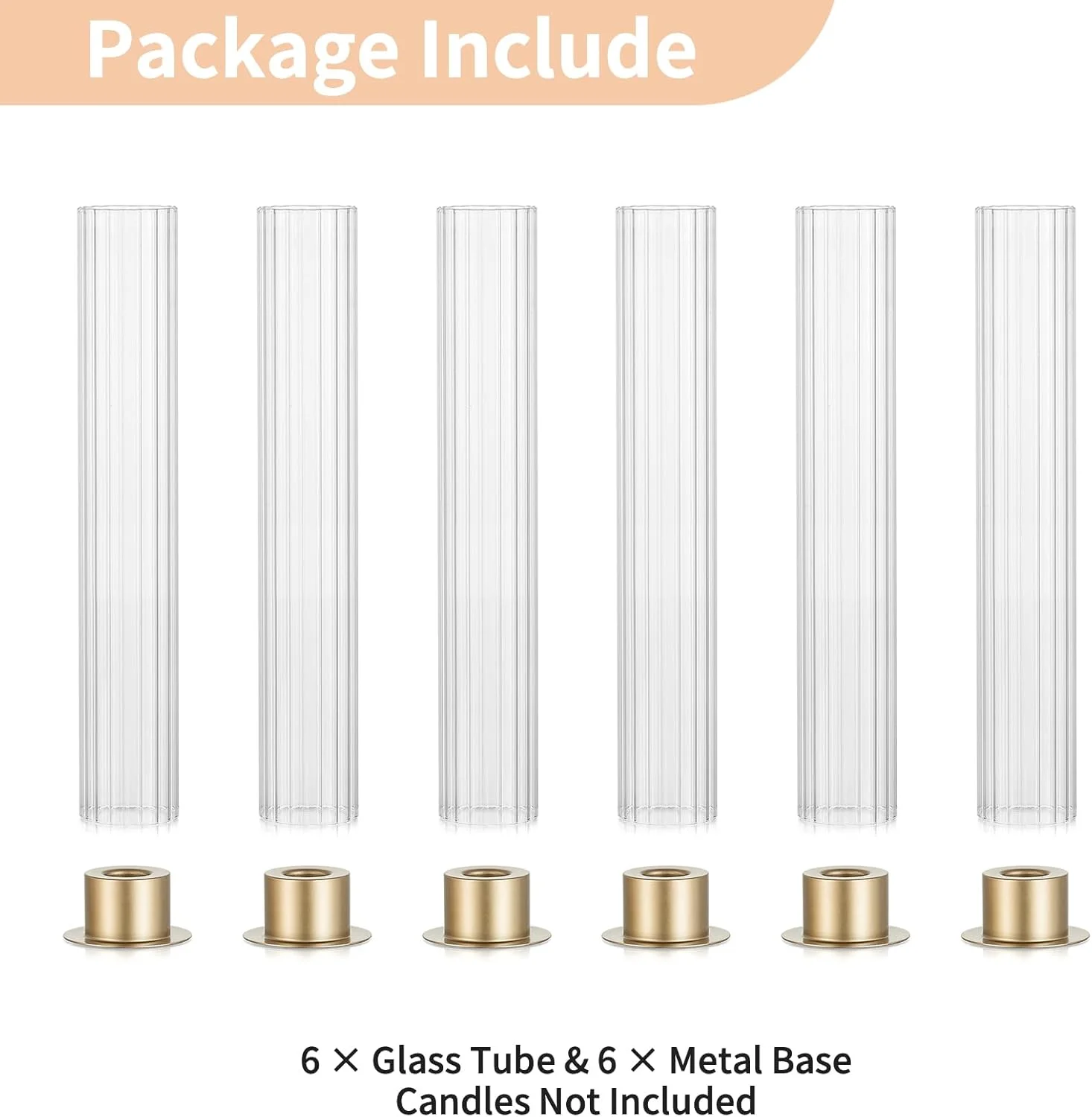 جاشمعی NUPTIO با حباب شیشه ای راه راه: ست 6 عددی جاشمعی فلزی با استوانه های شیشه ای - جاشمعی شمعدان طلایی برای دکوراسیون میز عروسی ولنتاین تولد دکوراسیون فضای باز جاشمعی NUPTIO با حباب شیشه ای راه راه: ست 6 عددی جاشمعی فلزی با استوانه های شیشه ای - جاشمعی شمعدان طلایی برای دکوراسیون میز عروسی ولنتاین تولد دکوراسیون فضای باز