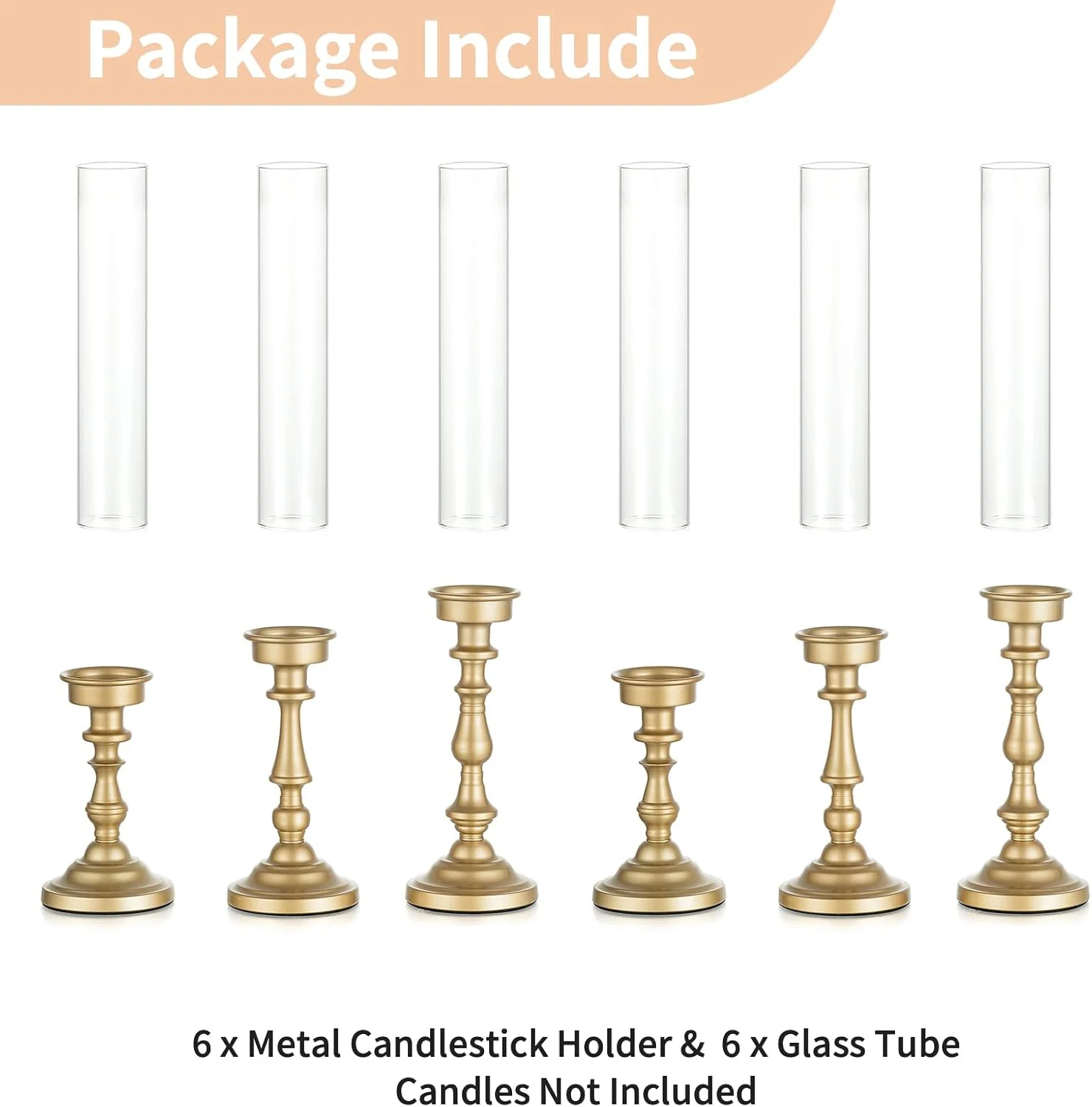 جاشمعی های NUPTIO برای تزیین میز عروسی: ست 6 تایی جاشمعی های شیشه ای بلند طوفانی - پایه شمعدان طلایی برای جشن عروس، روز ولنتاین، تزیین جشن تولد جاشمعی های NUPTIO برای تزیین میز عروسی: ست 6 تایی جاشمعی های شیشه ای بلند طوفانی - پایه شمعدان طلایی برای جشن عروس، روز ولنتاین، تزیین جشن تولد