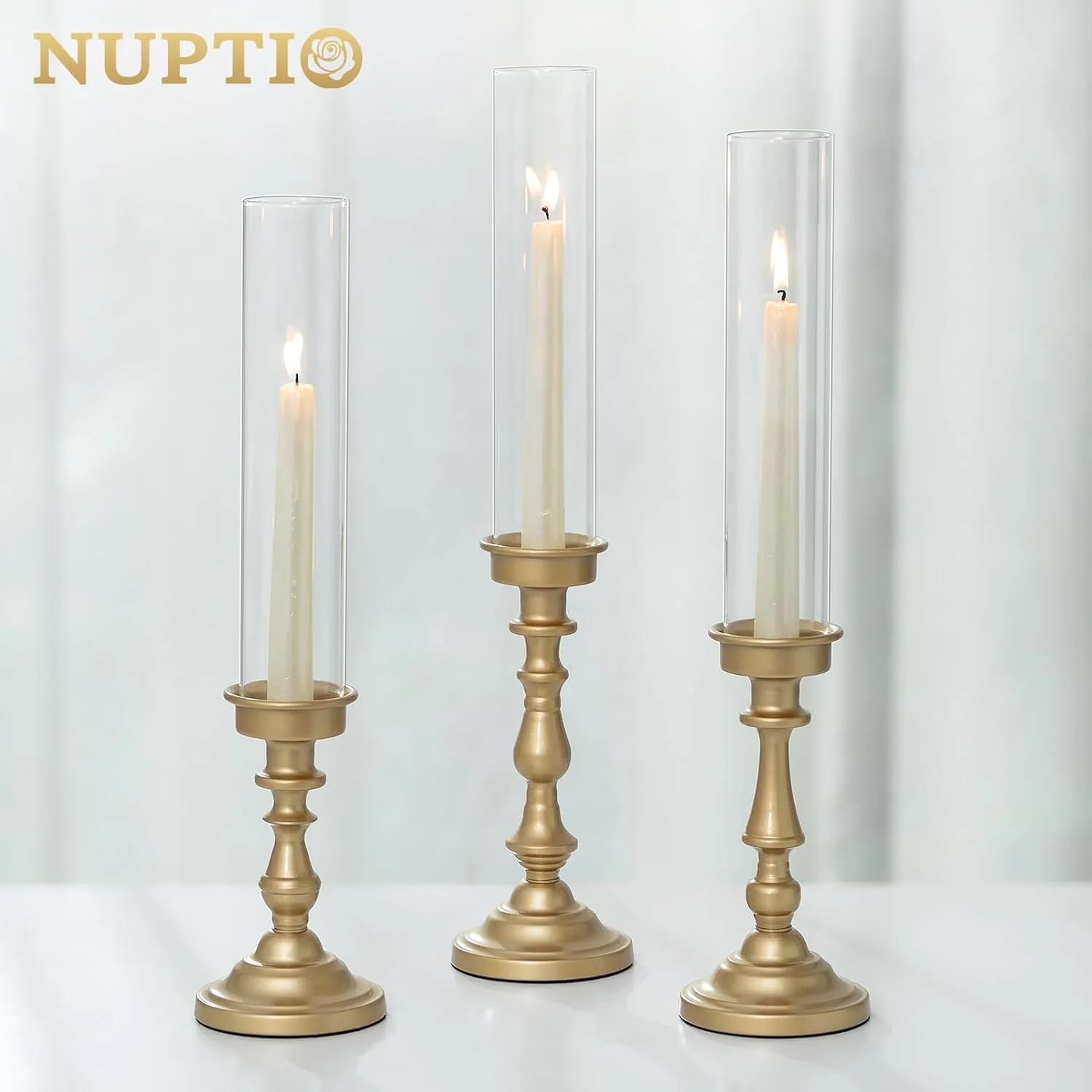 جاشمعی های NUPTIO برای تزیین میز عروسی: ست 6 تایی جاشمعی های شیشه ای بلند طوفانی - پایه شمعدان طلایی برای جشن عروس، روز ولنتاین، تزیین جشن تولد جاشمعی های NUPTIO برای تزیین میز عروسی: ست 6 تایی جاشمعی های شیشه ای بلند طوفانی - پایه شمعدان طلایی برای جشن عروس، روز ولنتاین، تزیین جشن تولد