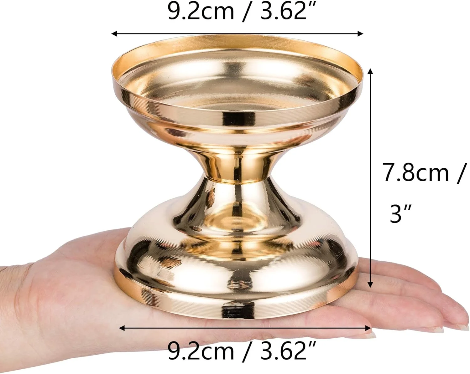 جاشمعی های فلزی طلایی Nuptio، پایه شمعدان بدون شعله، دکوری ایده آل برای عروسی ها، رویدادهای خاص، مهمانی ها، 2 عدد طلایی