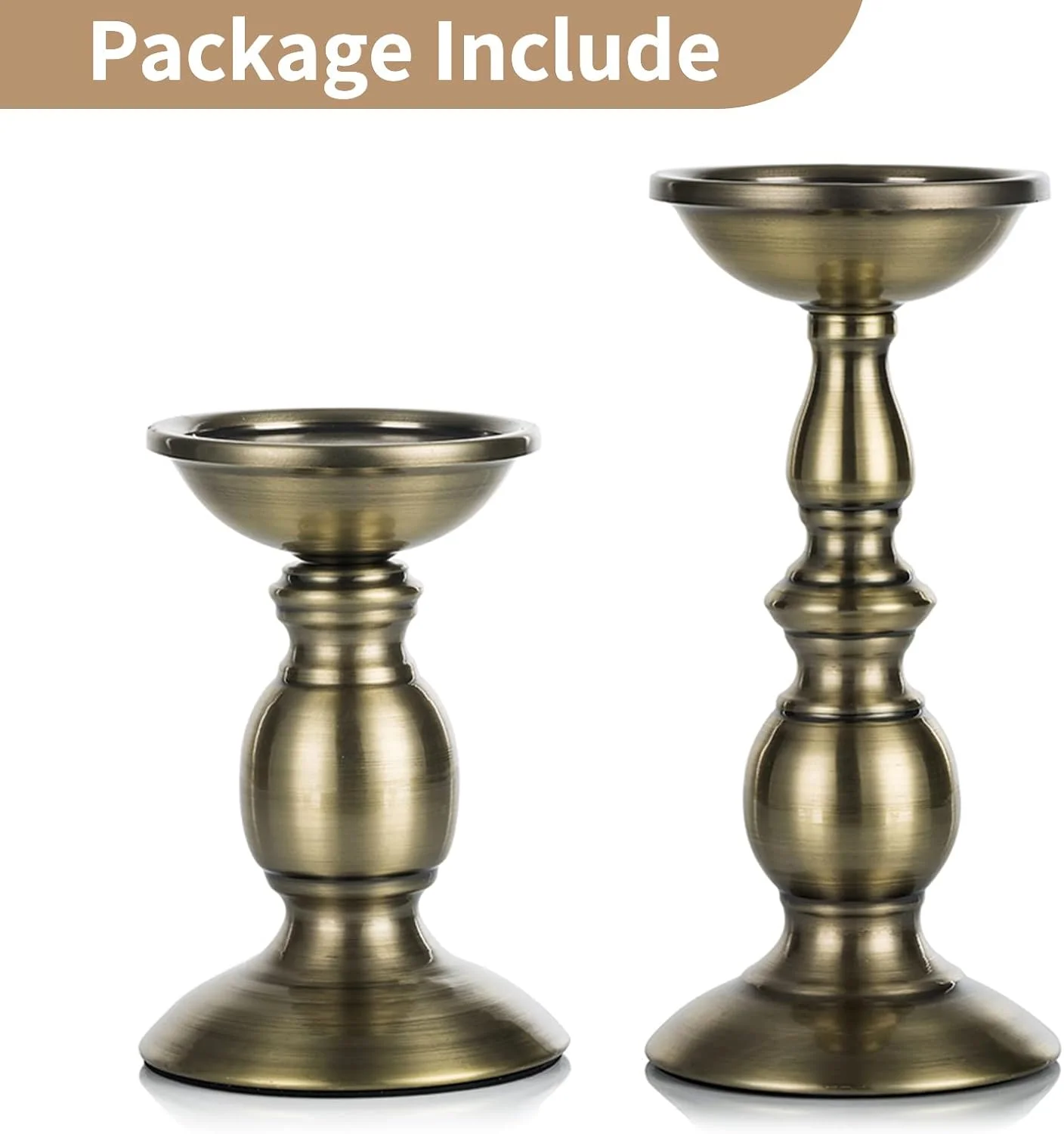 جاشمعی های فلزی برنزی Nuptio، بسته 2 عددی، مناسب شمع های با قطر 3 اینچ، مناسب برای دکوراسیون میز عروسی، پایه شمعدان، ایده آل برای عروسی ها، مراسم خاص و مهمانی ها (برنزی، کوچک + بزرگ) جاشمعی های فلزی برنزی Nuptio، بسته 2 عددی، مناسب شمع های با قطر 3 اینچ، مناسب برای دکوراسیون میز عروسی، پایه شمعدان، ایده آل برای عروسی ها، مراسم خاص و مهمانی ها (برنزی، کوچک + بزرگ)