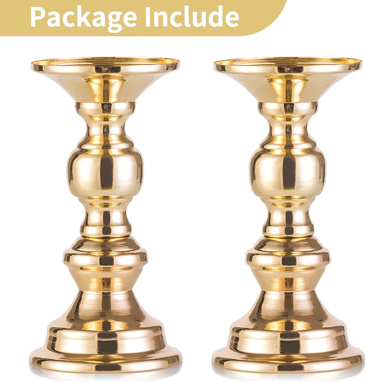 جاشمعی های پایه دار فلزی طلایی Nuptio، 2 عدد، تزئینی ایده آل برای عروسی، رویدادهای خاص، مهمانی ها (مناسب برای شمع 2 اینچی، ارتفاع 6 اینچ، 2 عدد) جاشمعی های پایه دار فلزی طلایی Nuptio، 2 عدد، تزئینی ایده آل برای عروسی، رویدادهای خاص، مهمانی ها (مناسب برای شمع 2 اینچی، ارتفاع 6 اینچ، 2 عدد)