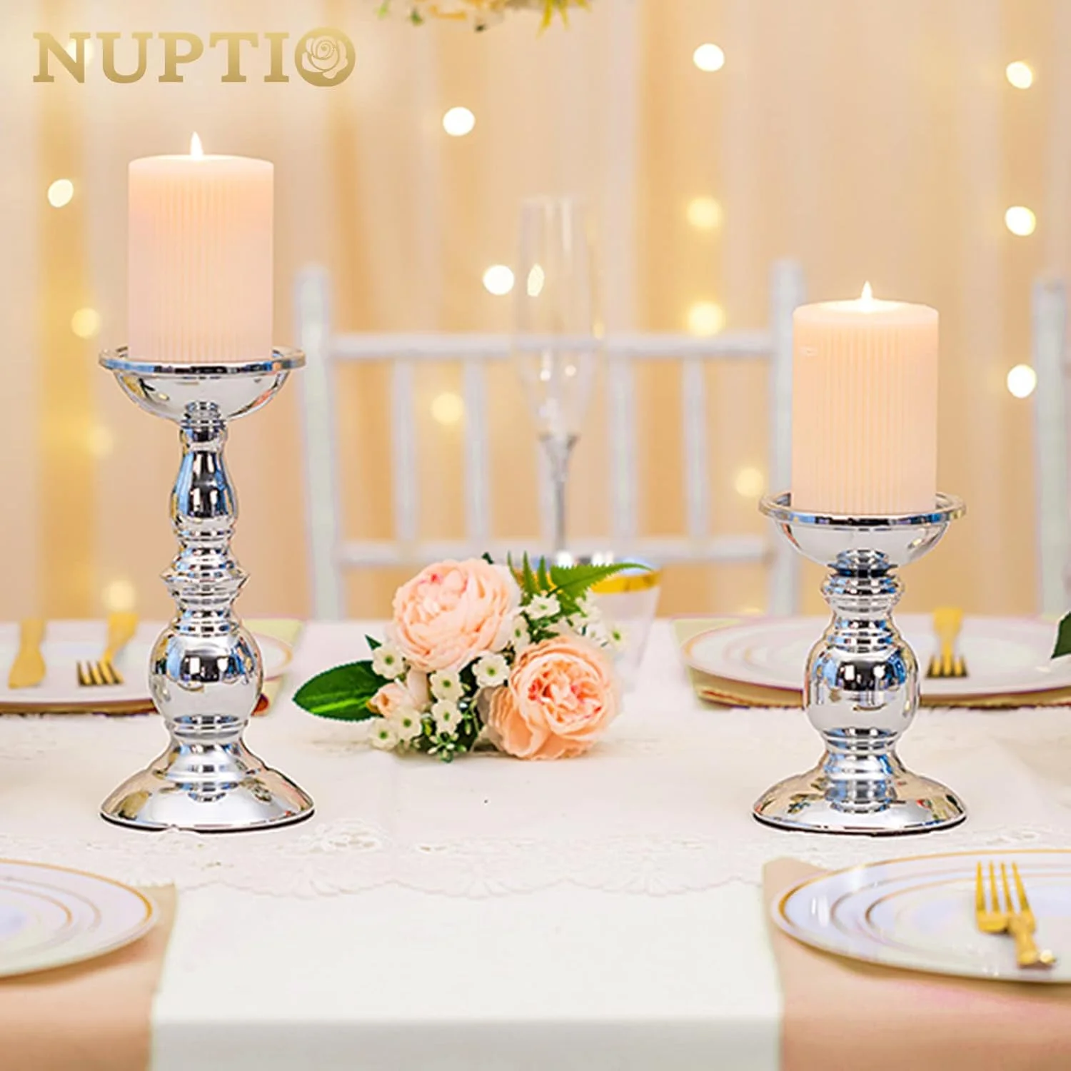 جاشمعی پایه دار Nuptio، جاشمعی فلزی ایده آل برای شمع های 3 اینچی، جاشمعی نقره ای برای اتاق نشیمن، باغ، اسپا، رایحه درمانی، مخروط های بخور، عروسی، مهمانی، 2 عدد جاشمعی پایه دار Nuptio، جاشمعی فلزی ایده آل برای شمع های 3 اینچی، جاشمعی نقره ای برای اتاق نشیمن، باغ، اسپا، رایحه درمانی، مخروط های بخور، عروسی، مهمانی، 2 عدد