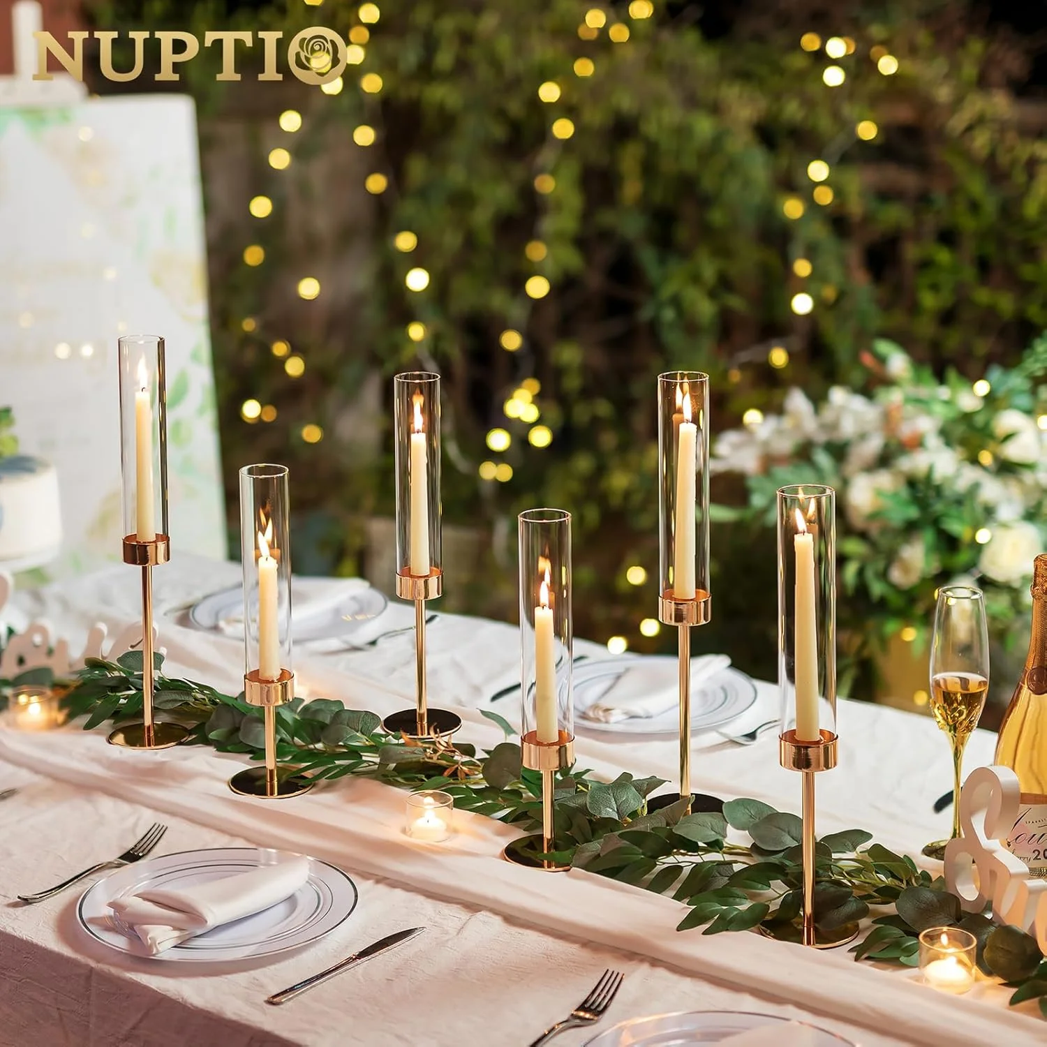 جاشمعی های گردبادی NUPTIO برای تزیین میز: 3 عدد جاشمعی طلایی باریک با شیشه شفاف - جاشمعی های بلند برای دکوراسیون فضای باز جشن تولد جاشمعی های گردبادی NUPTIO برای تزیین میز: 3 عدد جاشمعی طلایی باریک با شیشه شفاف - جاشمعی های بلند برای دکوراسیون فضای باز جشن تولد
