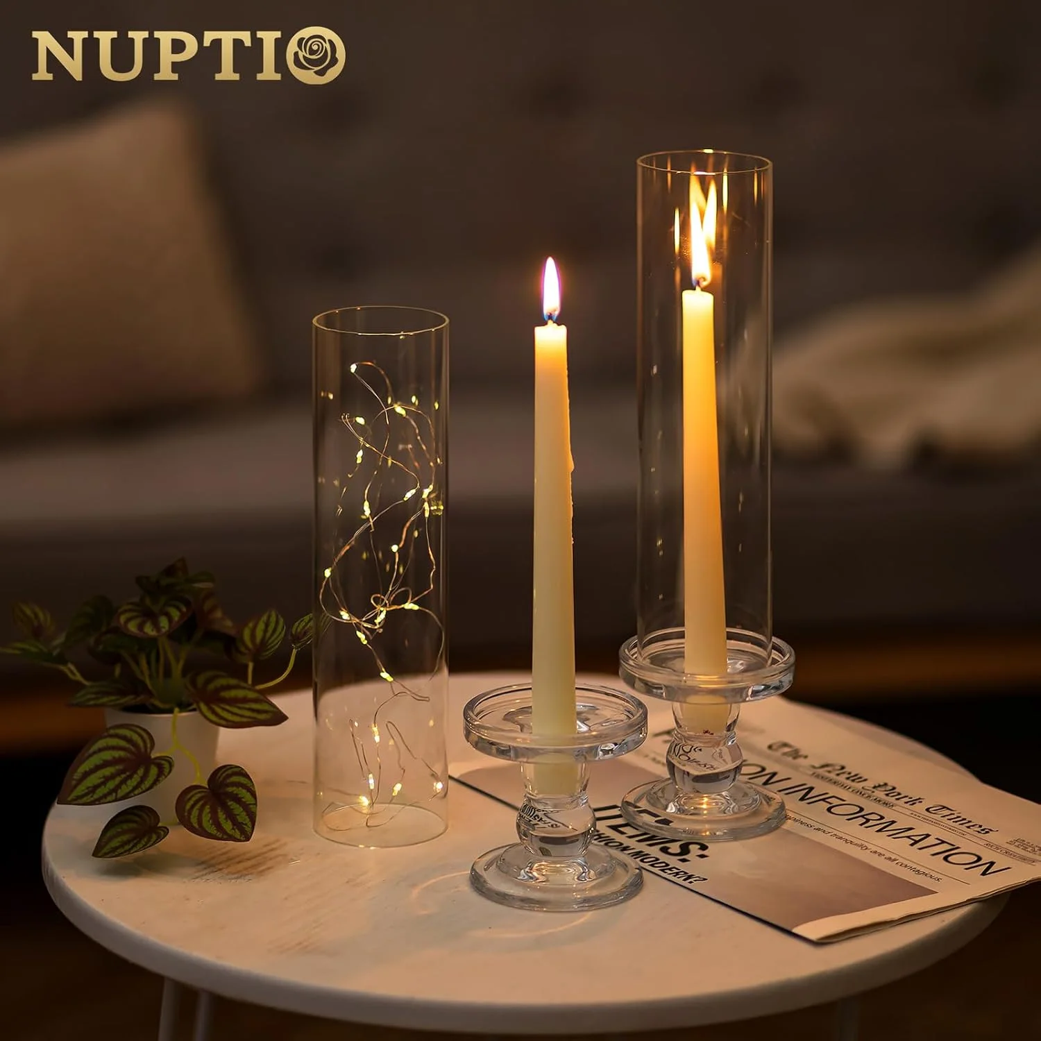 جاشمعی گردباد NUPTIO برای عروسی: ست 10 تایی جاشمعی شیشه ای باریک با سایه بدون ته - پایه شمعدان ضد باد عمده برای دکور میز تعطیلات کریسمس جاشمعی گردباد NUPTIO برای عروسی: ست 10 تایی جاشمعی شیشه ای باریک با سایه بدون ته - پایه شمعدان ضد باد عمده برای دکور میز تعطیلات کریسمس