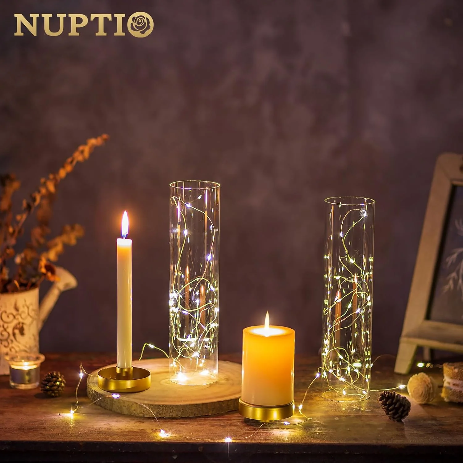 جاشمعی شیشه ای گردباد NUPTIO: 6 عدد جاشمعی فلزی طلایی باریک با پایه های استوانه ای بدون ته شفاف 11.81 اینچی برای دکوراسیون میز عروسی، سالگرد و جشن نامزدی جاشمعی شیشه ای گردباد NUPTIO: 6 عدد جاشمعی فلزی طلایی باریک با پایه های استوانه ای بدون ته شفاف 11.81 اینچی برای دکوراسیون میز عروسی، سالگرد و جشن نامزدی