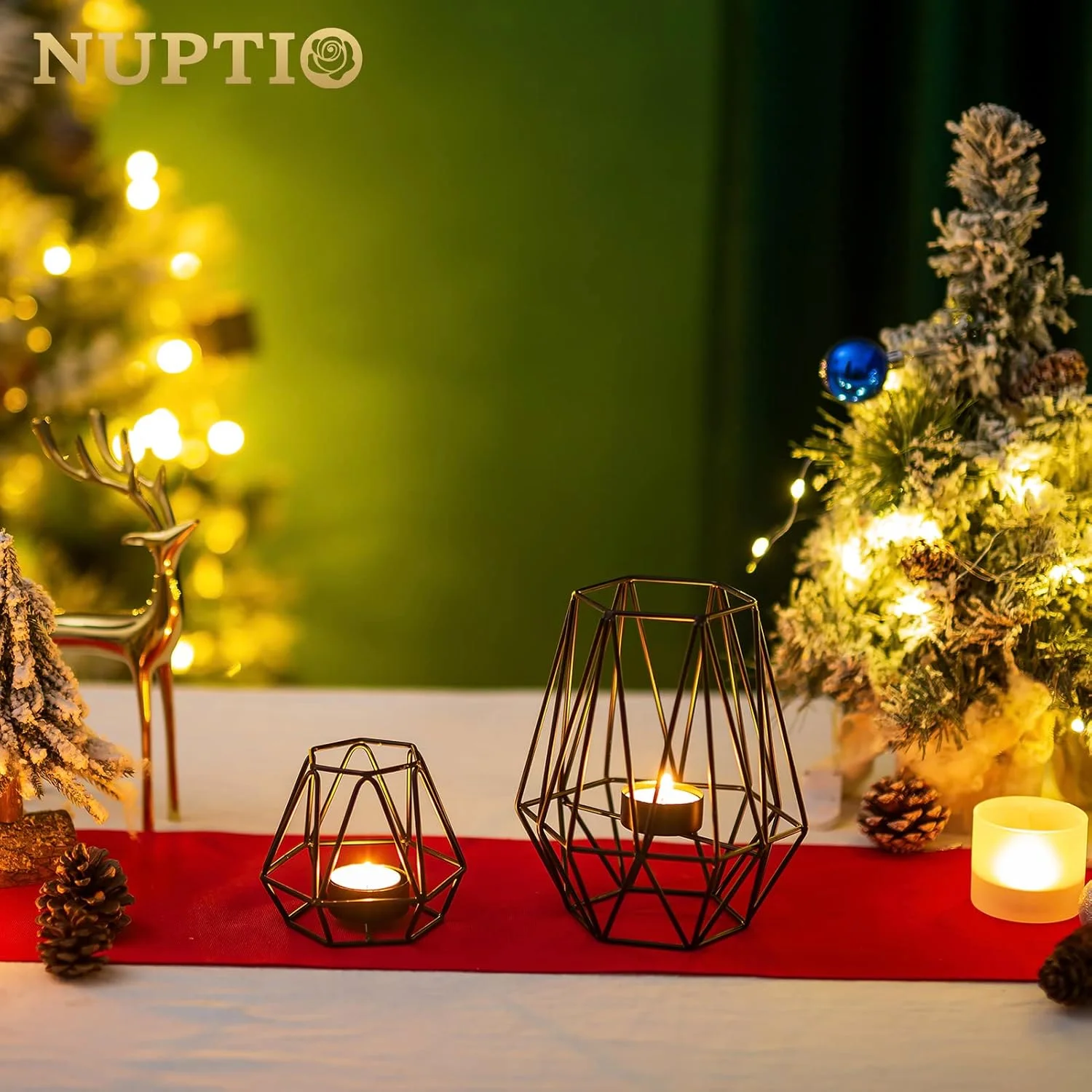 جاشمعی وارمر NUPTIO دو عددی - جاشمعی هندسی برای تزئین میز غذاخوری، تزئینات شومینه مشکی برای اتاق نشیمن، هدیه عروسی و خانه نویی جاشمعی وارمر NUPTIO دو عددی - جاشمعی هندسی برای تزئین میز غذاخوری، تزئینات شومینه مشکی برای اتاق نشیمن، هدیه عروسی و خانه نویی