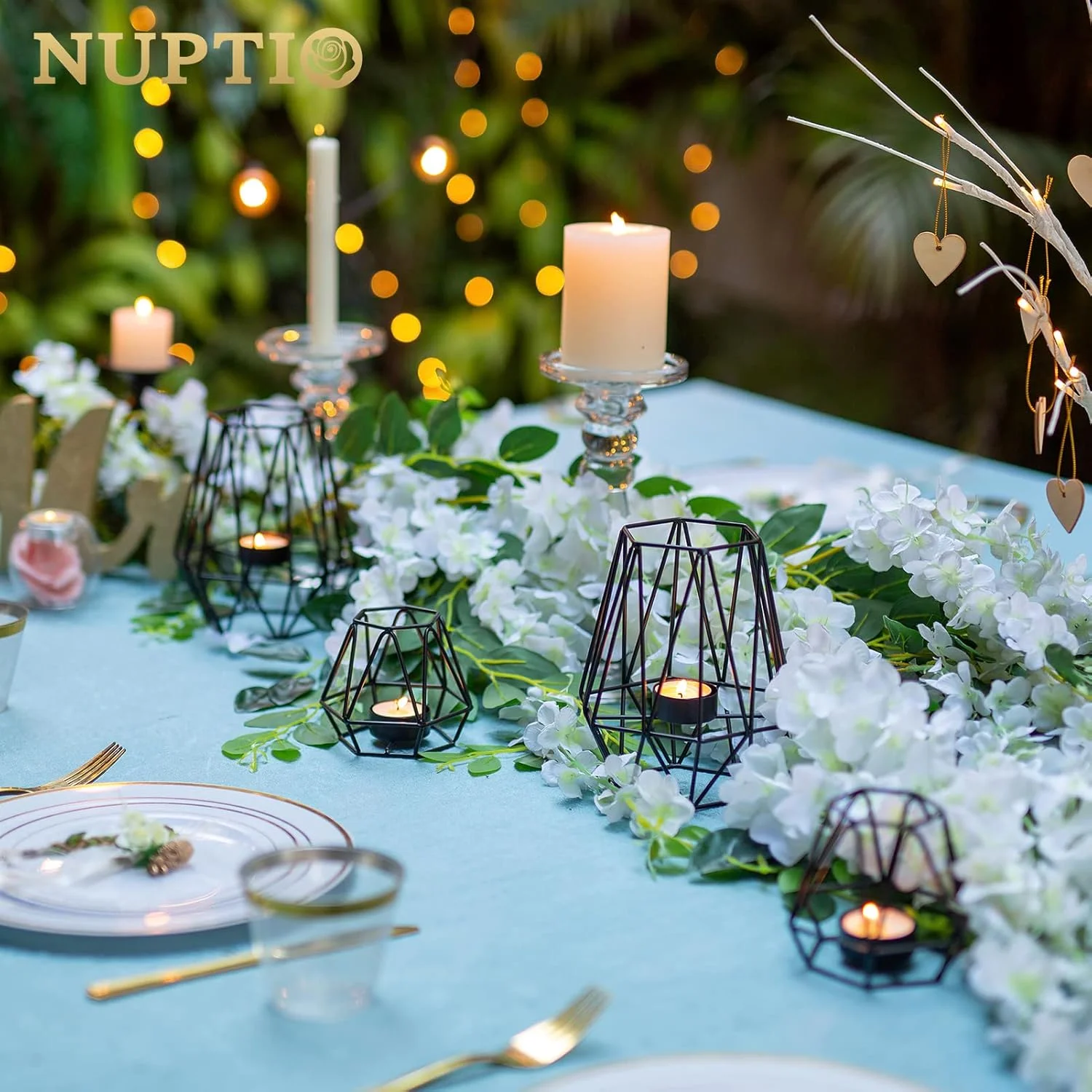 جاشمعی وارمر NUPTIO دو عددی - جاشمعی هندسی برای تزئین میز غذاخوری، تزئینات شومینه مشکی برای اتاق نشیمن، هدیه عروسی و خانه نویی جاشمعی وارمر NUPTIO دو عددی - جاشمعی هندسی برای تزئین میز غذاخوری، تزئینات شومینه مشکی برای اتاق نشیمن، هدیه عروسی و خانه نویی