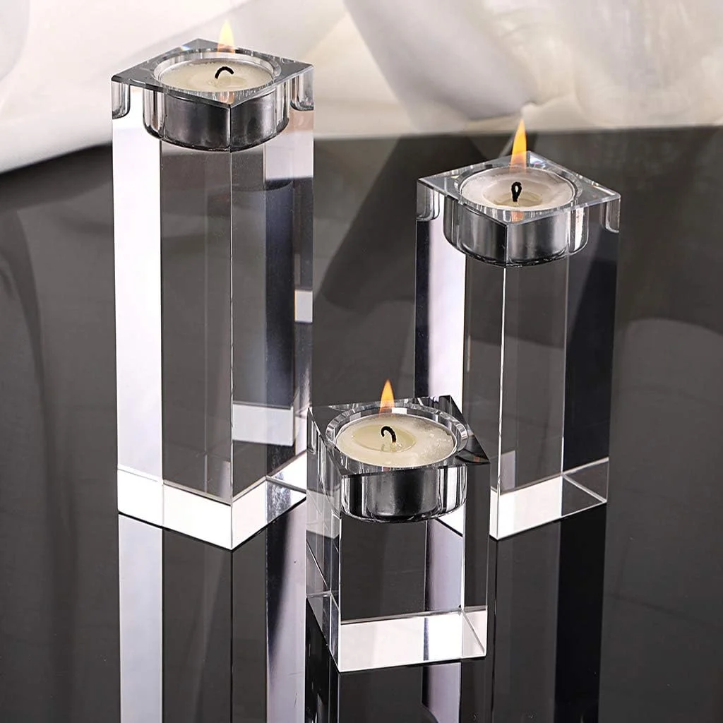 ست 3 عددی جا شمعی کریستالی OwnMy، جا شمعی وارمر کریستالی، شمعدان شیشه ای، دکوری شمع برای دکوراسیون منزل، عروسی، 8x5cm-12x5cm-16x5cm ست 3 عددی جا شمعی کریستالی OwnMy، جا شمعی وارمر کریستالی، شمعدان شیشه ای، دکوری شمع برای دکوراسیون منزل، عروسی، 8x5cm-12x5cm-16x5cm
