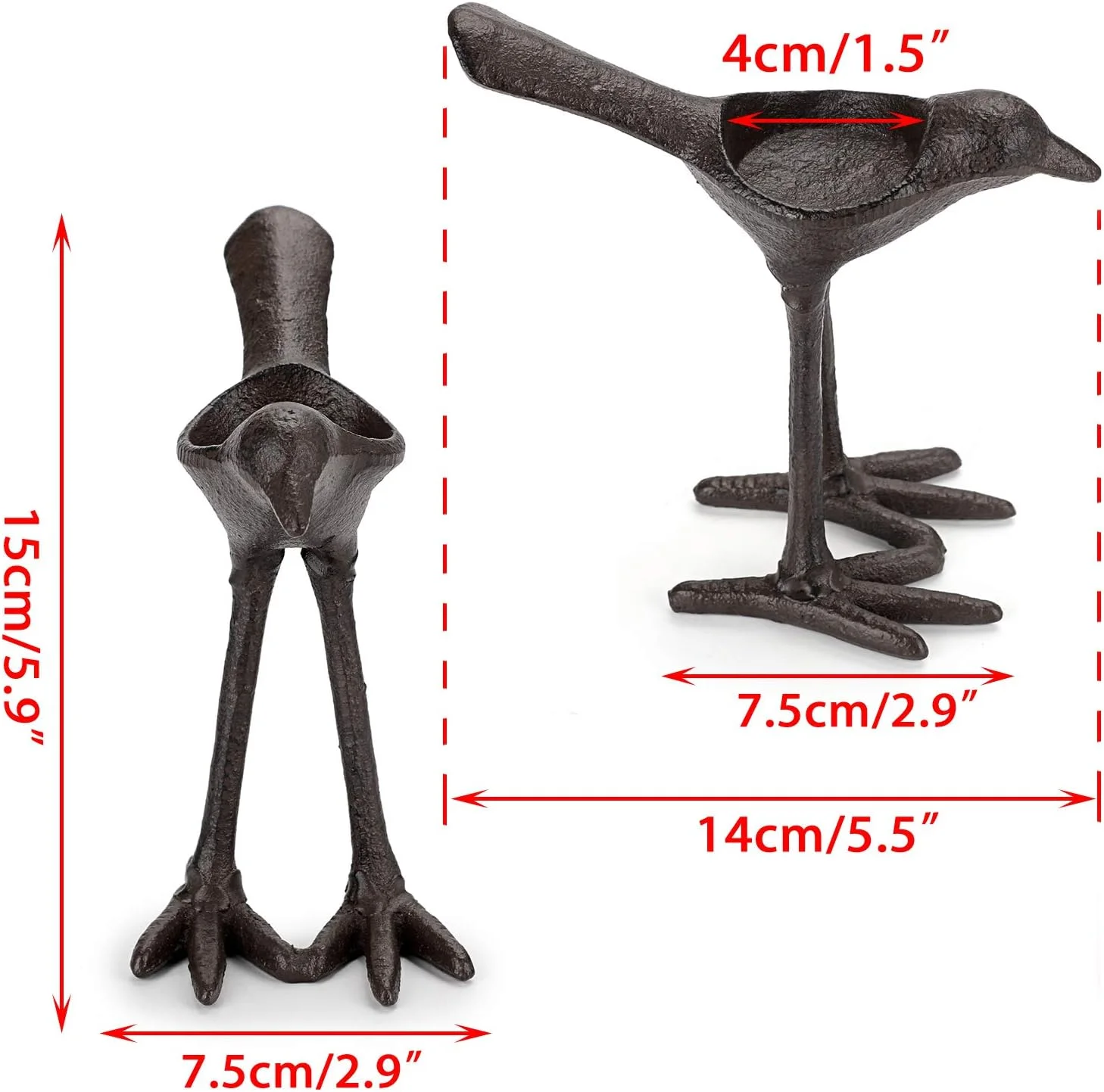 اونمای 2 جاشمعی پرنده چدنی، جاشمعی وارمر، جاشمعیهای نذری قدیمی شمعدانهای فلزی 15 سانتیمتری، جا شمعیهای تزئینی مجسمه پرنده برای دکوراسیون میز خانه اونمای 2 جاشمعی پرنده چدنی، جاشمعی وارمر، جاشمعیهای نذری قدیمی شمعدانهای فلزی 15 سانتیمتری، جا شمعیهای تزئینی مجسمه پرنده برای دکوراسیون میز خانه