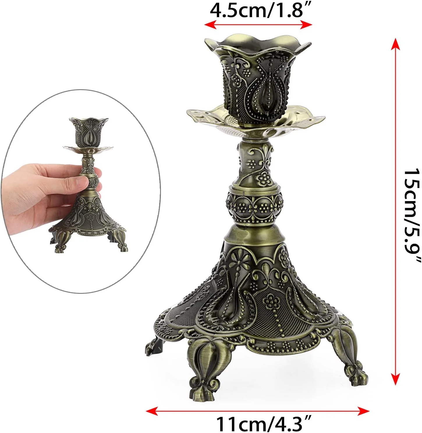 اونمای، ست 2 عددی شمعدان فلزی باریک، شمعدانهای برنزی عتیقه، پایههای شمعدان باریک تزئینی، شمعدانهای کوچک عتیقه برای دکور میز عروسی اونمای، ست 2 عددی شمعدان فلزی باریک، شمعدانهای برنزی عتیقه، پایههای شمعدان باریک تزئینی، شمعدانهای کوچک عتیقه برای دکور میز عروسی