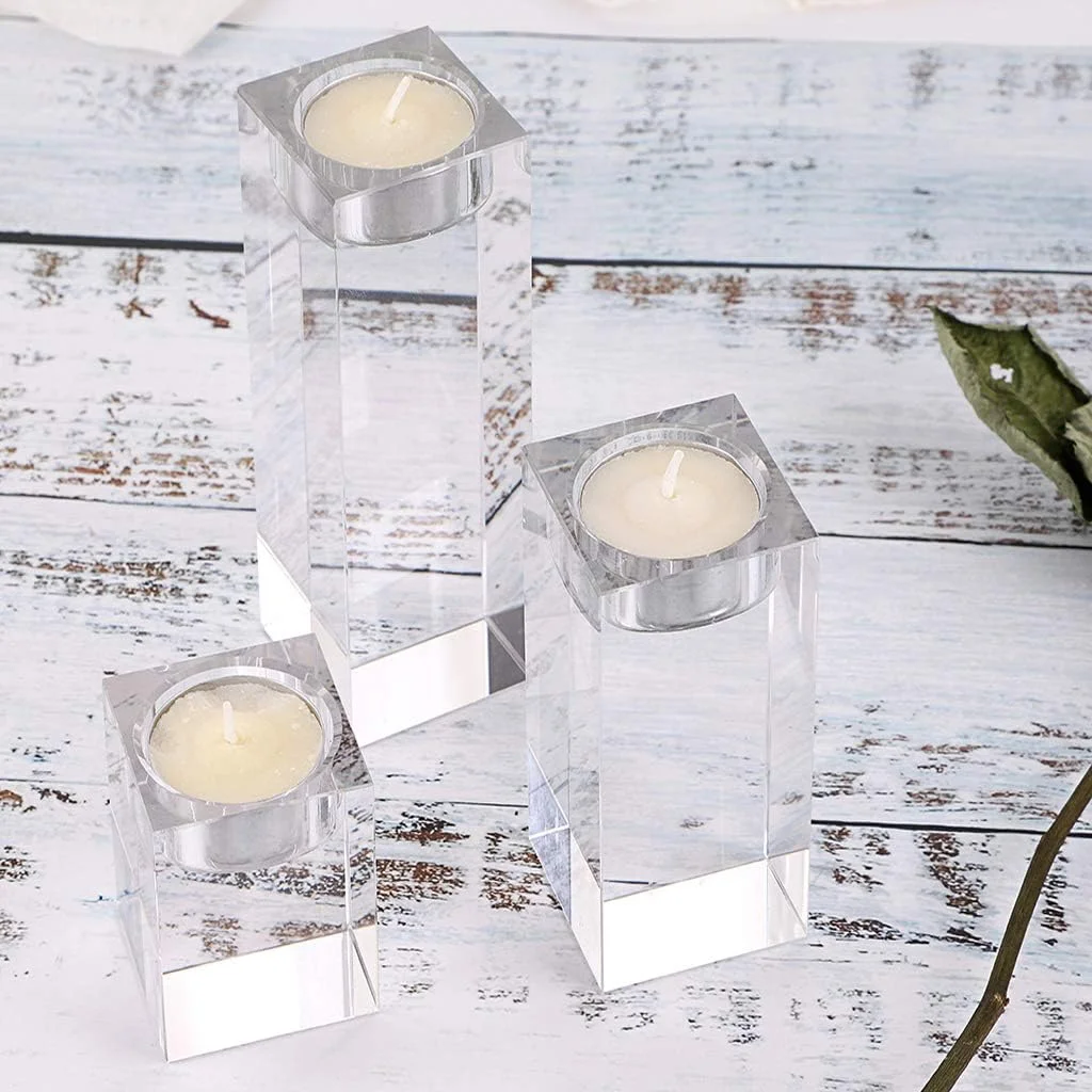 ست 3 عددی جا شمعی کریستالی OwnMy، جا شمعی وارمر کریستالی، شمعدان شیشه ای، دکوری شمع برای دکوراسیون منزل، عروسی، 8x5cm-12x5cm-16x5cm ست 3 عددی جا شمعی کریستالی OwnMy، جا شمعی وارمر کریستالی، شمعدان شیشه ای، دکوری شمع برای دکوراسیون منزل، عروسی، 8x5cm-12x5cm-16x5cm