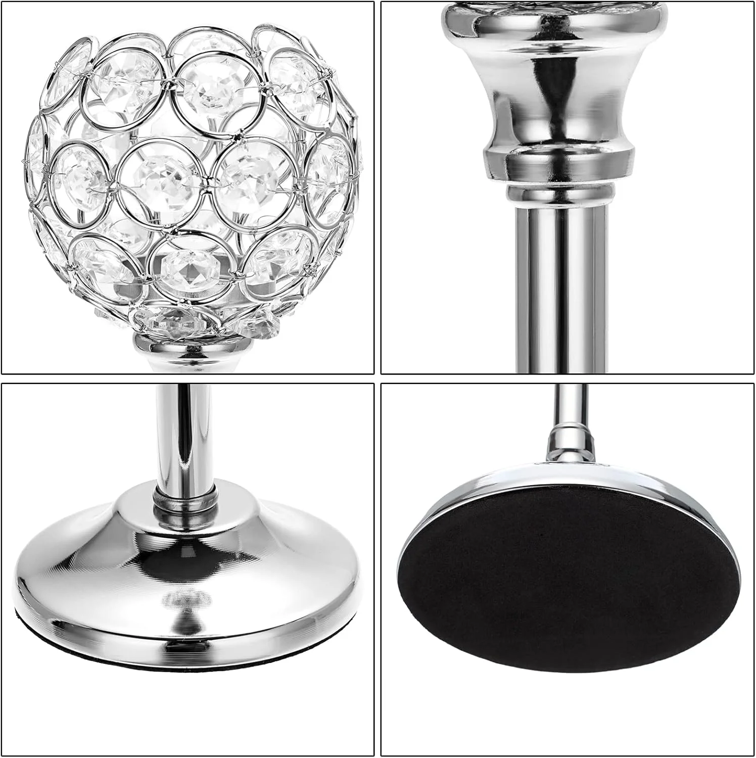 ست 6 عددی شمعدان کاسه کریستالی نقره ای OwnMy، شمعدان های فلزی وارمر، شمعدان های کریستالی زیبا، شمعدان های نذری بلند برای دکوراسیون میز ناهار خوری و دکوراسیون عروسی ست 6 عددی شمعدان کاسه کریستالی نقره ای OwnMy، شمعدان های فلزی وارمر، شمعدان های کریستالی زیبا، شمعدان های نذری بلند برای دکوراسیون میز ناهار خوری و دکوراسیون عروسی