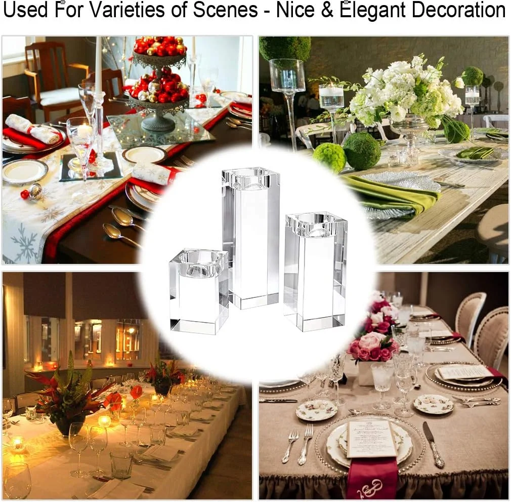 ست 3 عددی جا شمعی کریستالی OwnMy، جا شمعی وارمر کریستالی، شمعدان شیشه ای، دکوری شمع برای دکوراسیون منزل، عروسی، 8x5cm-12x5cm-16x5cm ست 3 عددی جا شمعی کریستالی OwnMy، جا شمعی وارمر کریستالی، شمعدان شیشه ای، دکوری شمع برای دکوراسیون منزل، عروسی، 8x5cm-12x5cm-16x5cm