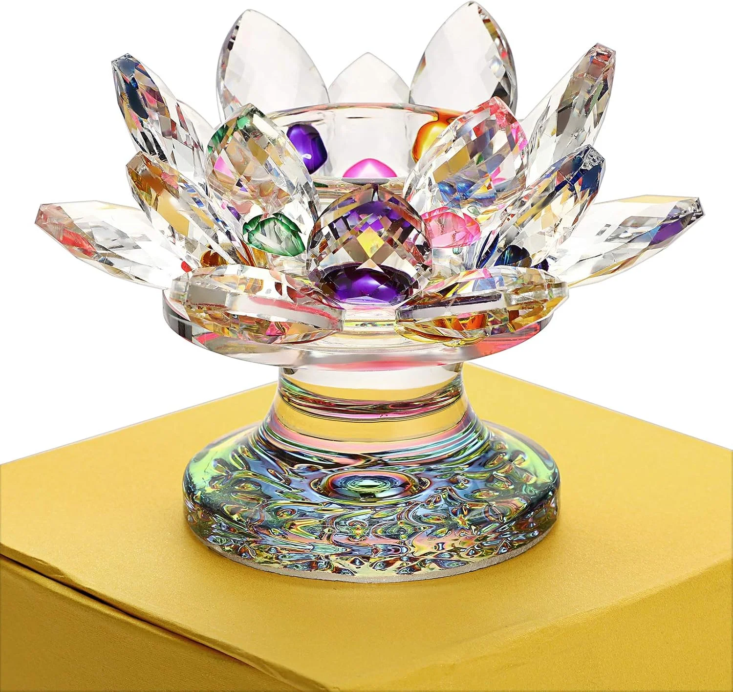 جاشمعی گل لوتوس کریستالی OwnMy، جای شمعی گلبرگ لوتوس با پایه شیشه ای، جاشمعی وارمر گل لوتوس با جعبه هدیه برای دکوراسیون منزل، طاقچه پنجره، مهمانی عروسی، رنگارنگ جاشمعی گل لوتوس کریستالی OwnMy، جای شمعی گلبرگ لوتوس با پایه شیشه ای، جاشمعی وارمر گل لوتوس با جعبه هدیه برای دکوراسیون منزل، طاقچه پنجره، مهمانی عروسی، رنگارنگ