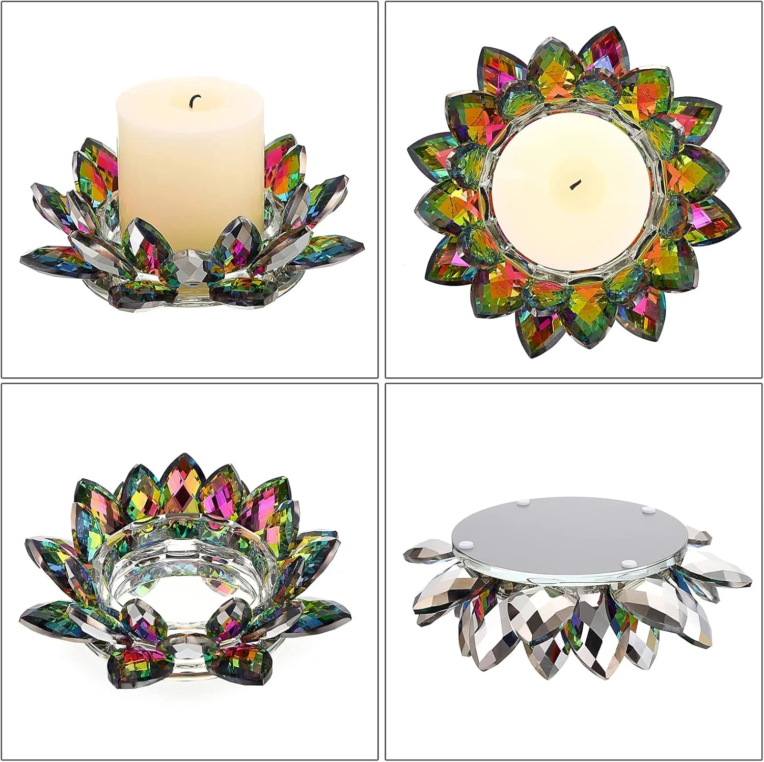 جاشمعی گل لوتوس کریستالی OwnMy برای شمع های استوانه ای تا قطر 3 اینچ، جاشمعی تزئینی گلبرگ لوتوس شیشه ای، جاشمعی وارمر، پایه شمع، چراغ شمعی برای دکوراسیون منزل، مهمانی عروسی، رنگارنگ جاشمعی گل لوتوس کریستالی OwnMy برای شمع های استوانه ای تا قطر 3 اینچ، جاشمعی تزئینی گلبرگ لوتوس شیشه ای، جاشمعی وارمر، پایه شمع، چراغ شمعی برای دکوراسیون منزل، مهمانی عروسی، رنگارنگ