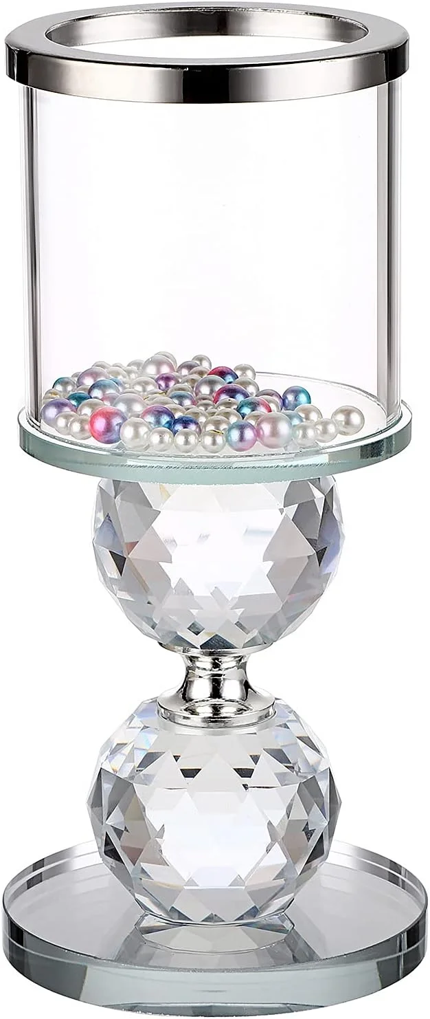 ست 3 عددی جا شمعی کریستالی OwnMy، جا شمعی های پایه دار شیشه ای با روکش شیشه ای، جا شمعی های مدرن شیشه ای شفاف برای شمع های وارمر، پایه شمع های نذری برای دکوراسیون میز، دکوراسیون عروسی (نقره ای) ست 3 عددی جا شمعی کریستالی OwnMy، جا شمعی های پایه دار شیشه ای با روکش شیشه ای، جا شمعی های مدرن شیشه ای شفاف برای شمع های وارمر، پایه شمع های نذری برای دکوراسیون میز، دکوراسیون عروسی (نقره ای)