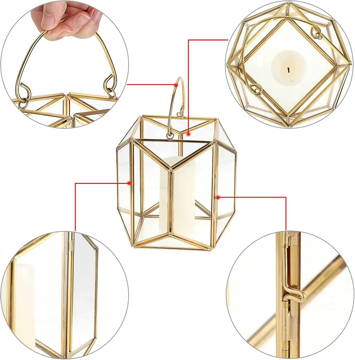 جاشمعی فانوسی تزیینی OwnMy، پایه شمع طلایی، فانوس شمع هندسی، پایه شمع فلزی با دسته، گلدان تراریوم شیشه ای، جاشمعی برای تزیین میز عروسی، متوسط جاشمعی فانوسی تزیینی OwnMy، پایه شمع طلایی، فانوس شمع هندسی، پایه شمع فلزی با دسته، گلدان تراریوم شیشه ای، جاشمعی برای تزیین میز عروسی، متوسط