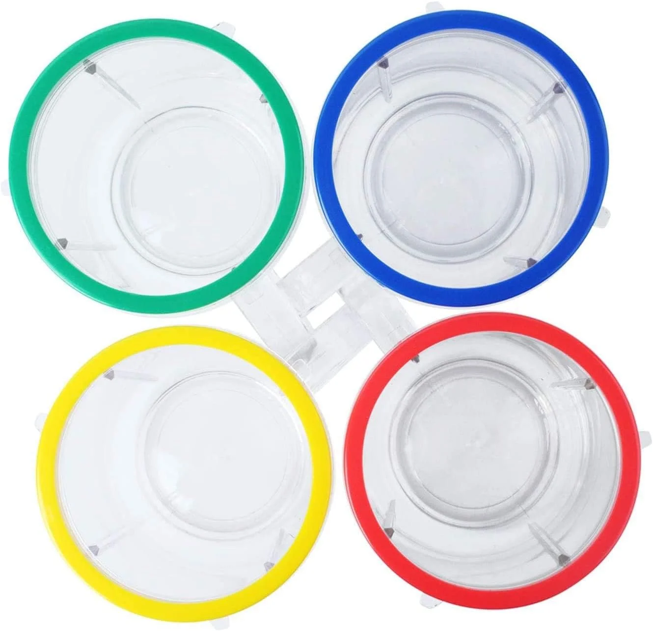 لیوان های گلوله ای 16 اونسی KASTWAVE برای مخلوط کن مجیک بولت 250 وات، مجموعه 4 عددی با حلقه های لب رنگی برای مخلوط کردن آسان