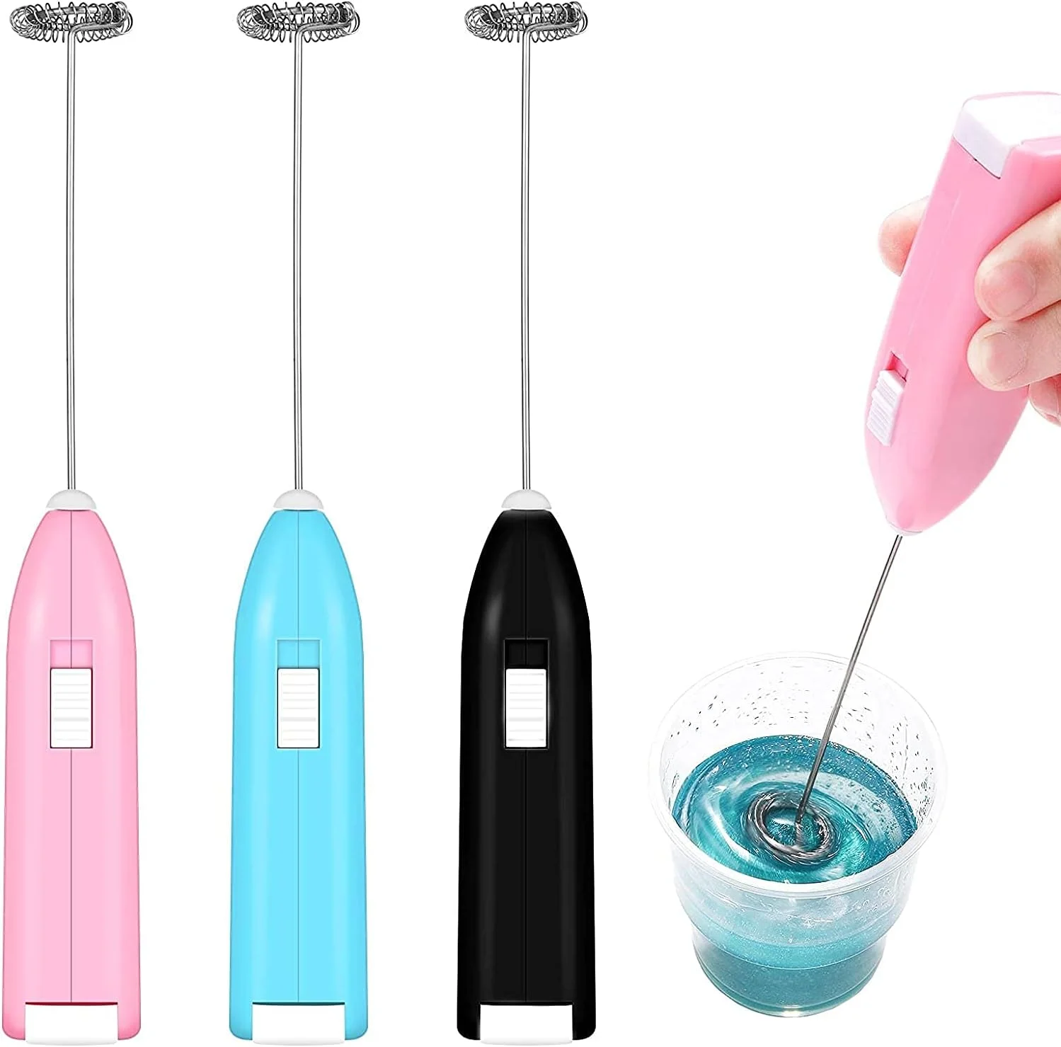 مخلوط کن اپوکسی KASTWAVE، مخلوط کن دستی کوچک با باتری برای قهوه، رنگ تصادفی، 3 عدد