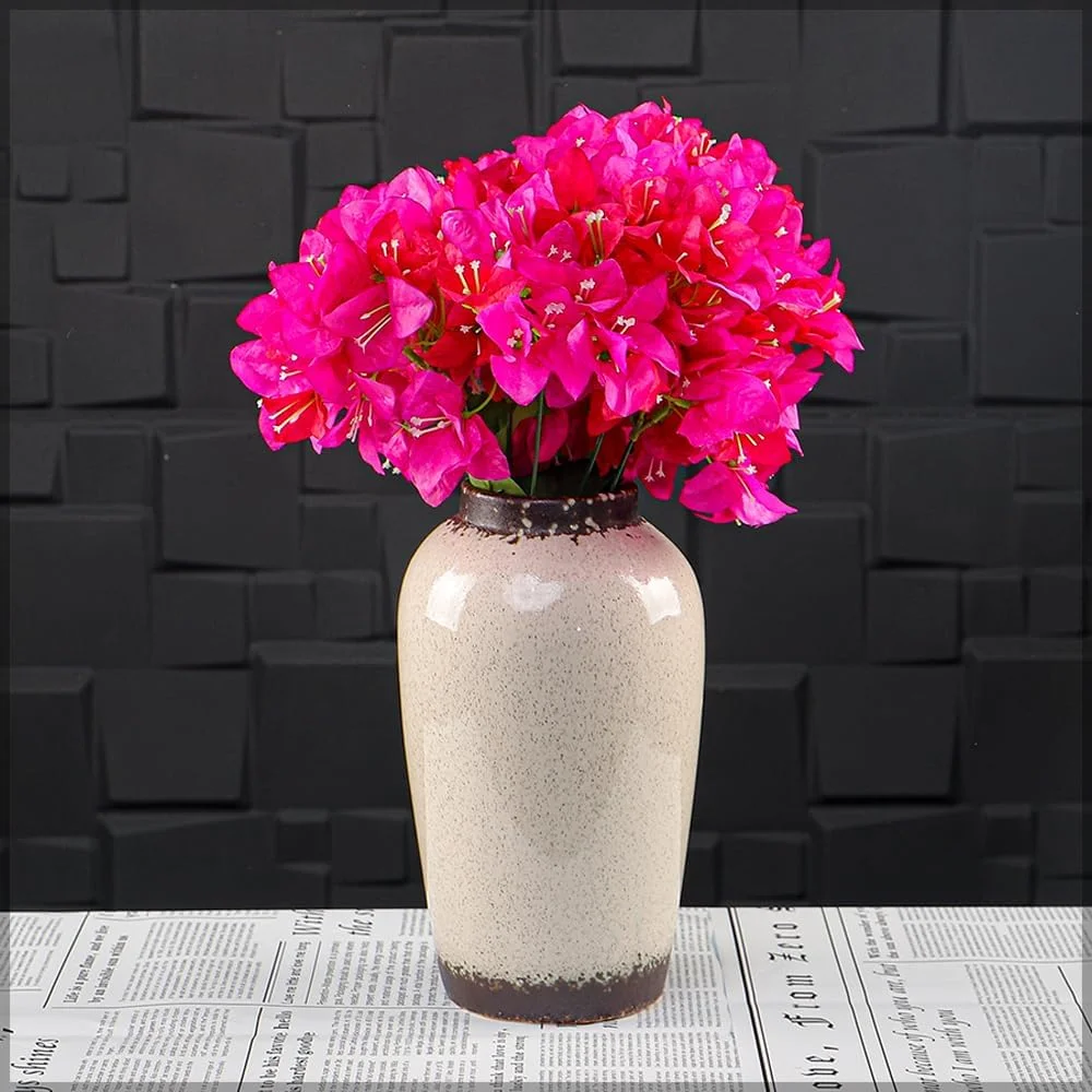 دسته گل مصنوعی یاتای 2 عددی، گل های بوگنویلای مصنوعی برای پر کردن گلدان و چیدمان گل، طراحی بادوام و واقعی، گل بوگنویلای بدون نیاز به نگهداری برای دکوراسیون منزل، دکوراسیون اداری