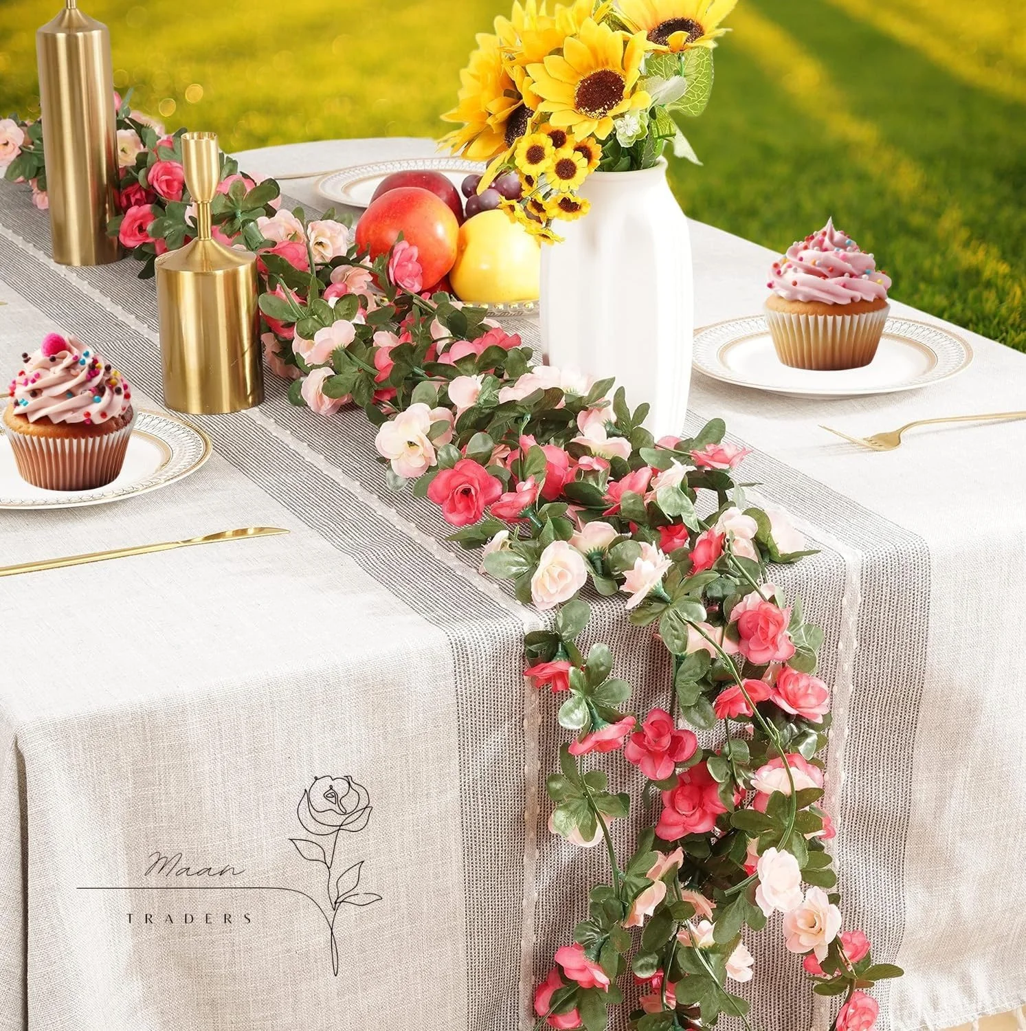 5 شاخه رز مصنوعی | گل مصنوعی (طول هر شاخه 2.25 متر) | گل آویز برای اتاق | سالگرد ازدواج | دکور طاق دیوار تولد | گل برای تزئین دفتر 5 شاخه رز مصنوعی | گل مصنوعی (طول هر شاخه 2.25 متر) | گل آویز برای اتاق | سالگرد ازدواج | دکور طاق دیوار تولد | گل برای تزئین دفتر