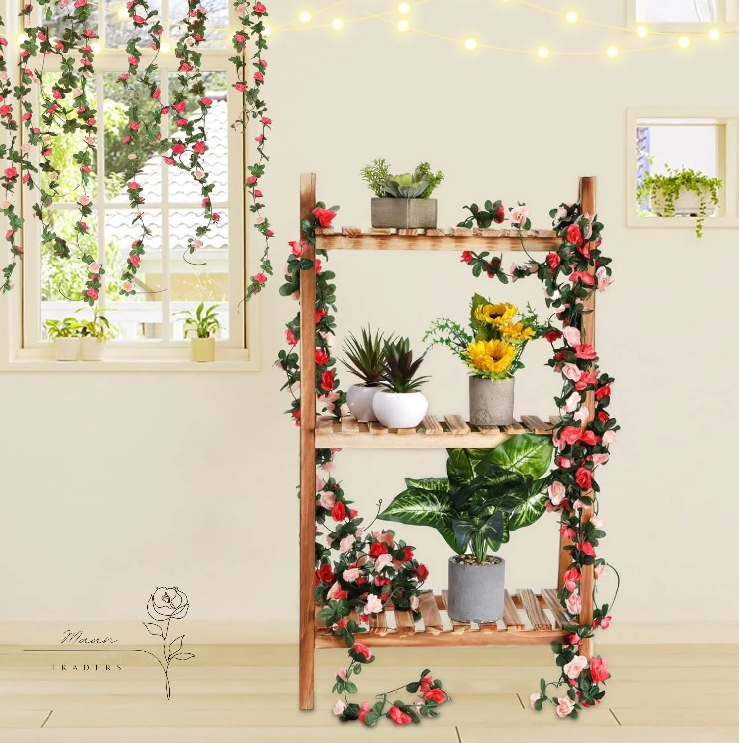 5 شاخه رز مصنوعی | گل مصنوعی (طول هر شاخه 2.25 متر) | گل آویز برای اتاق | سالگرد ازدواج | دکور طاق دیوار تولد | گل برای تزئین دفتر 5 شاخه رز مصنوعی | گل مصنوعی (طول هر شاخه 2.25 متر) | گل آویز برای اتاق | سالگرد ازدواج | دکور طاق دیوار تولد | گل برای تزئین دفتر