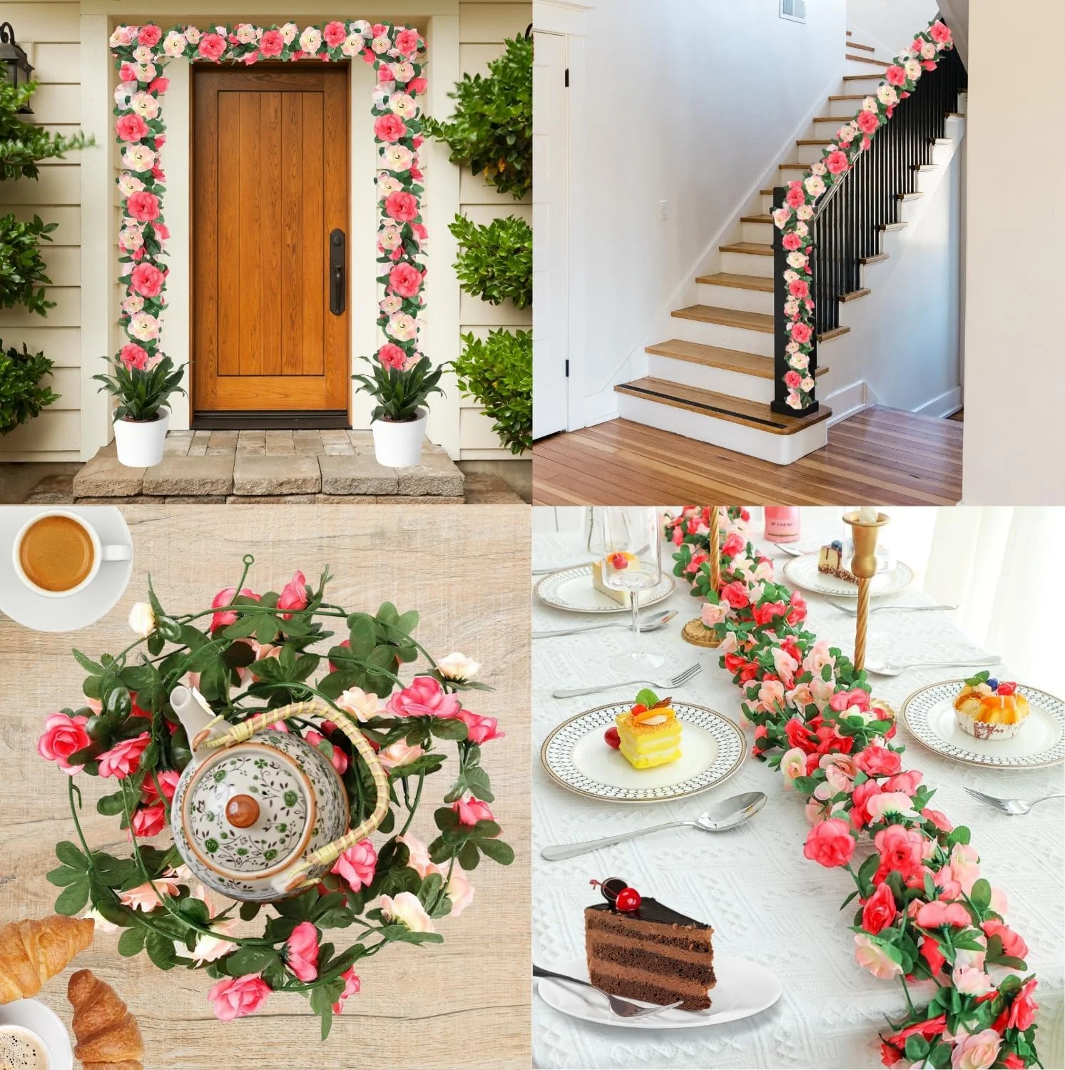 5 شاخه رز مصنوعی | گل مصنوعی (طول هر شاخه 2.25 متر) | گل آویز برای اتاق | سالگرد ازدواج | دکور طاق دیوار تولد | گل برای تزئین دفتر 5 شاخه رز مصنوعی | گل مصنوعی (طول هر شاخه 2.25 متر) | گل آویز برای اتاق | سالگرد ازدواج | دکور طاق دیوار تولد | گل برای تزئین دفتر