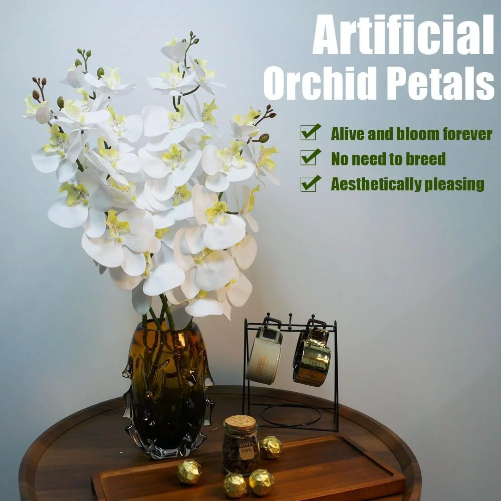گل مصنوعی ارکیده 4 شاخه گل فالانوپسیس، گل های شکوفه مصنوعی 94 سانتی متری، گیاهان ساقه بلند نه سر برای خانه، دکوراسیون عروسی (سفید) گل مصنوعی ارکیده 4 شاخه گل فالانوپسیس، گل های شکوفه مصنوعی 94 سانتی متری، گیاهان ساقه بلند نه سر برای خانه، دکوراسیون عروسی (سفید)