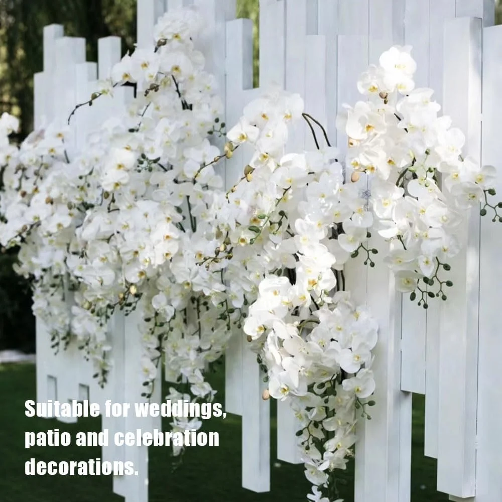 گل مصنوعی ارکیده 4 شاخه گل فالانوپسیس، گل های شکوفه مصنوعی 94 سانتی متری، گیاهان ساقه بلند نه سر برای خانه، دکوراسیون عروسی (سفید) گل مصنوعی ارکیده 4 شاخه گل فالانوپسیس، گل های شکوفه مصنوعی 94 سانتی متری، گیاهان ساقه بلند نه سر برای خانه، دکوراسیون عروسی (سفید)