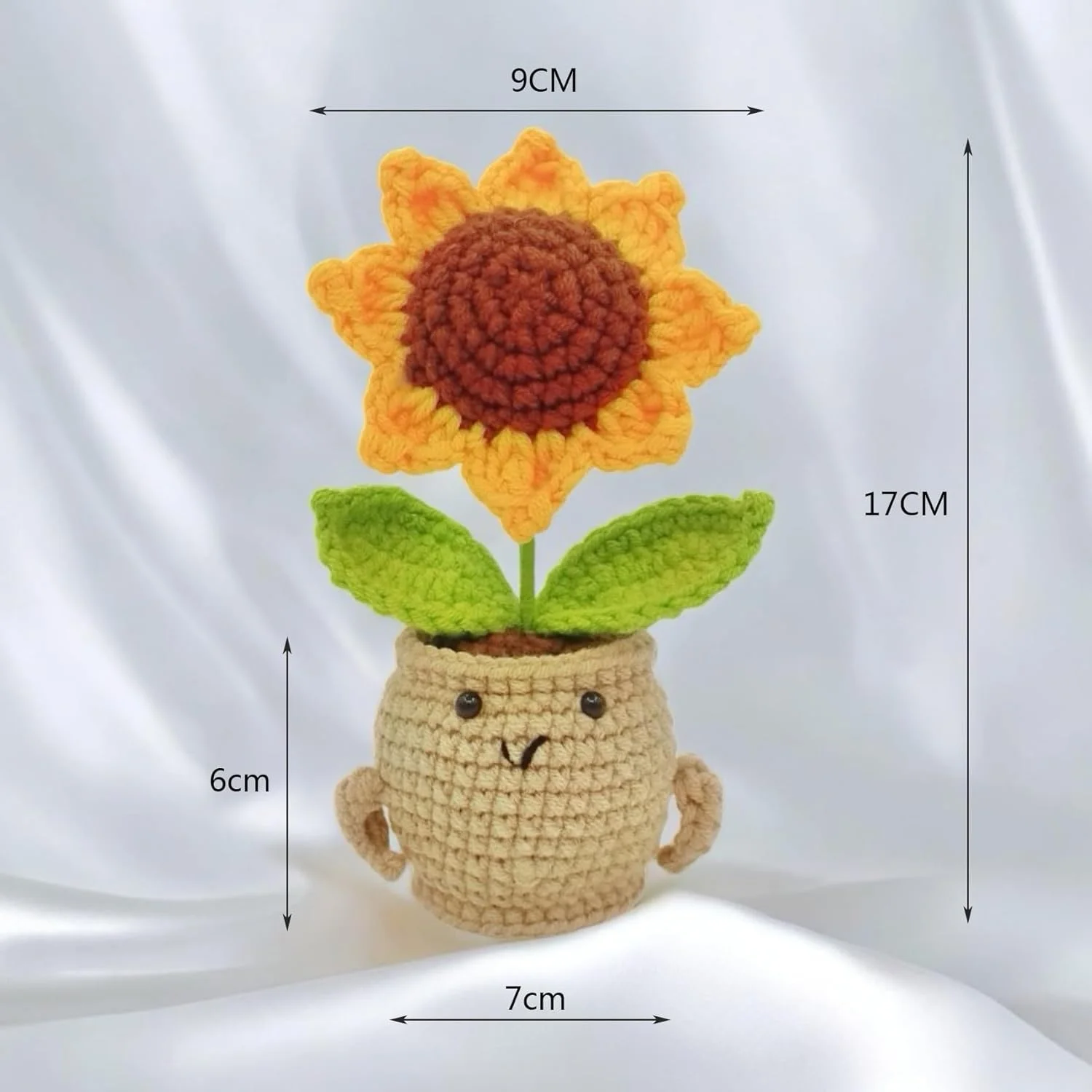 گل های مصنوعی بافتنی دست ساز زیبا نهسیاک با گلدان، گل آفتابگردان مصنوعی گل قلاب بافی دکور برای هدیه دفتر کار منزل برای تعطیلات کریسمس دکوراسیون میز خانه دکوراسیون داشبورد ماشین گل های مصنوعی بافتنی دست ساز زیبا نهسیاک با گلدان، گل آفتابگردان مصنوعی گل قلاب بافی دکور برای هدیه دفتر کار منزل برای تعطیلات کریسمس دکوراسیون میز خانه دکوراسیون داشبورد ماشین