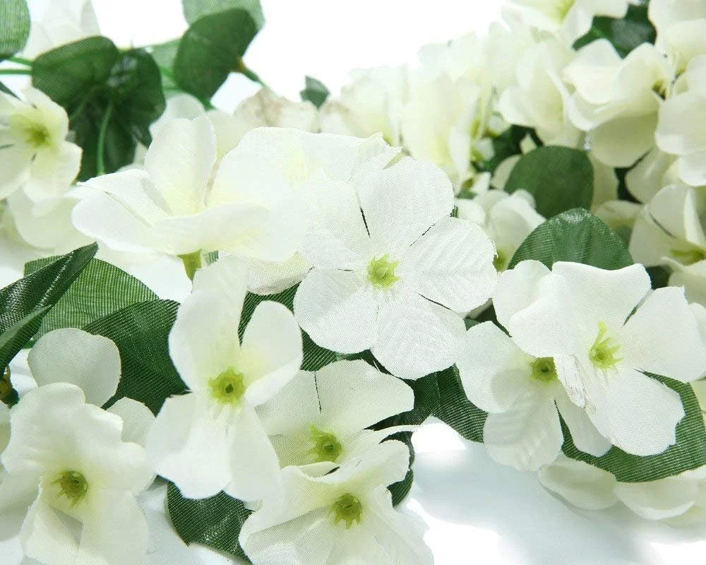 آویز گل مصنوعی AUKUZI، بسته 2 عددی، گل های بنفشه ایوی، گیاه آویز واقعی برای فضای باز، خانه، عروسی، باغ، حیاط، سبدهای آویز، تزئینات گل ویستریا (سفید)