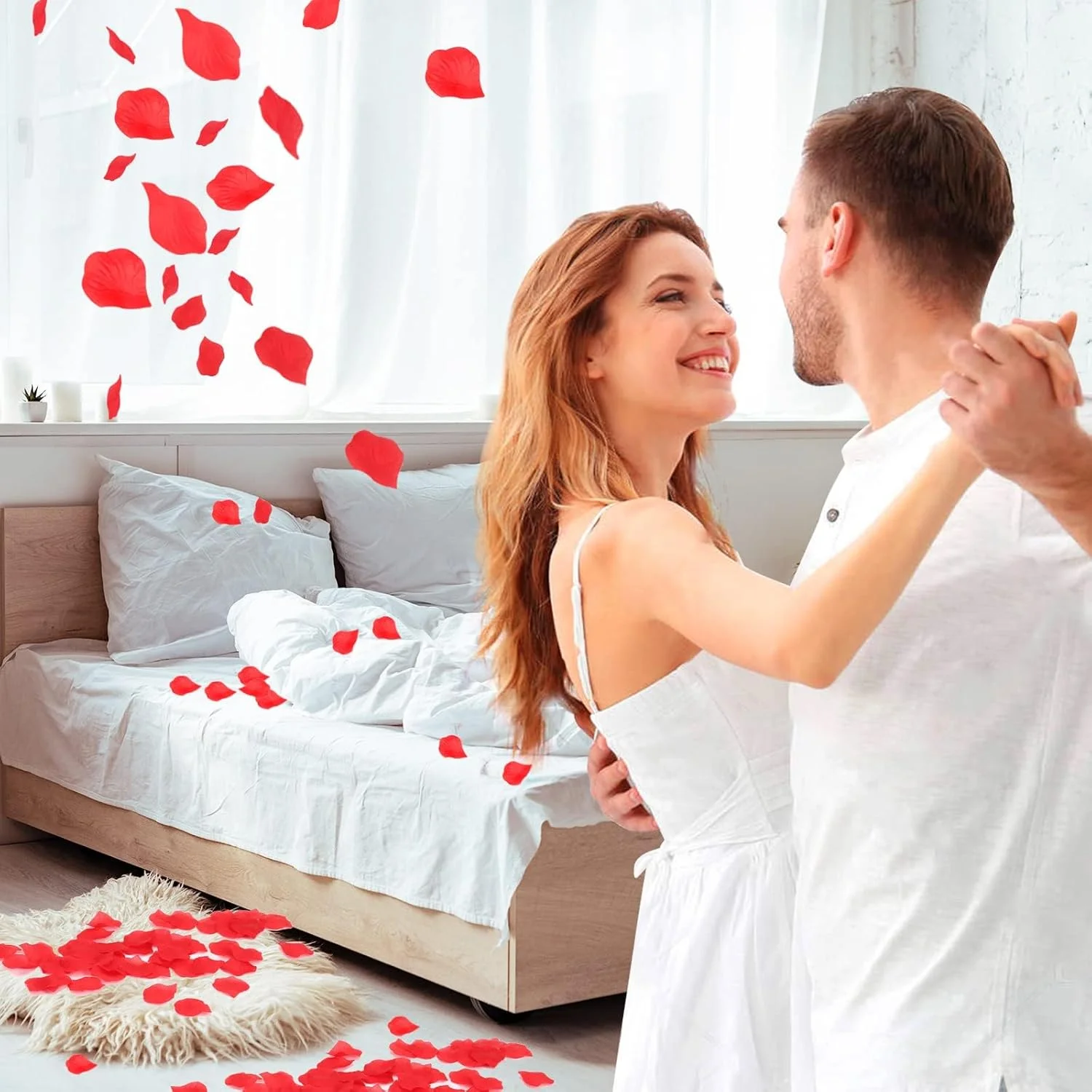 2000 عدد گلبرگ رز ابریشمی مصنوعی Benting برای شب های رمانتیک، عروسی، مراسم، مهمانی، روز ولنتاین و دکوراسیون سالگرد (قرمز)