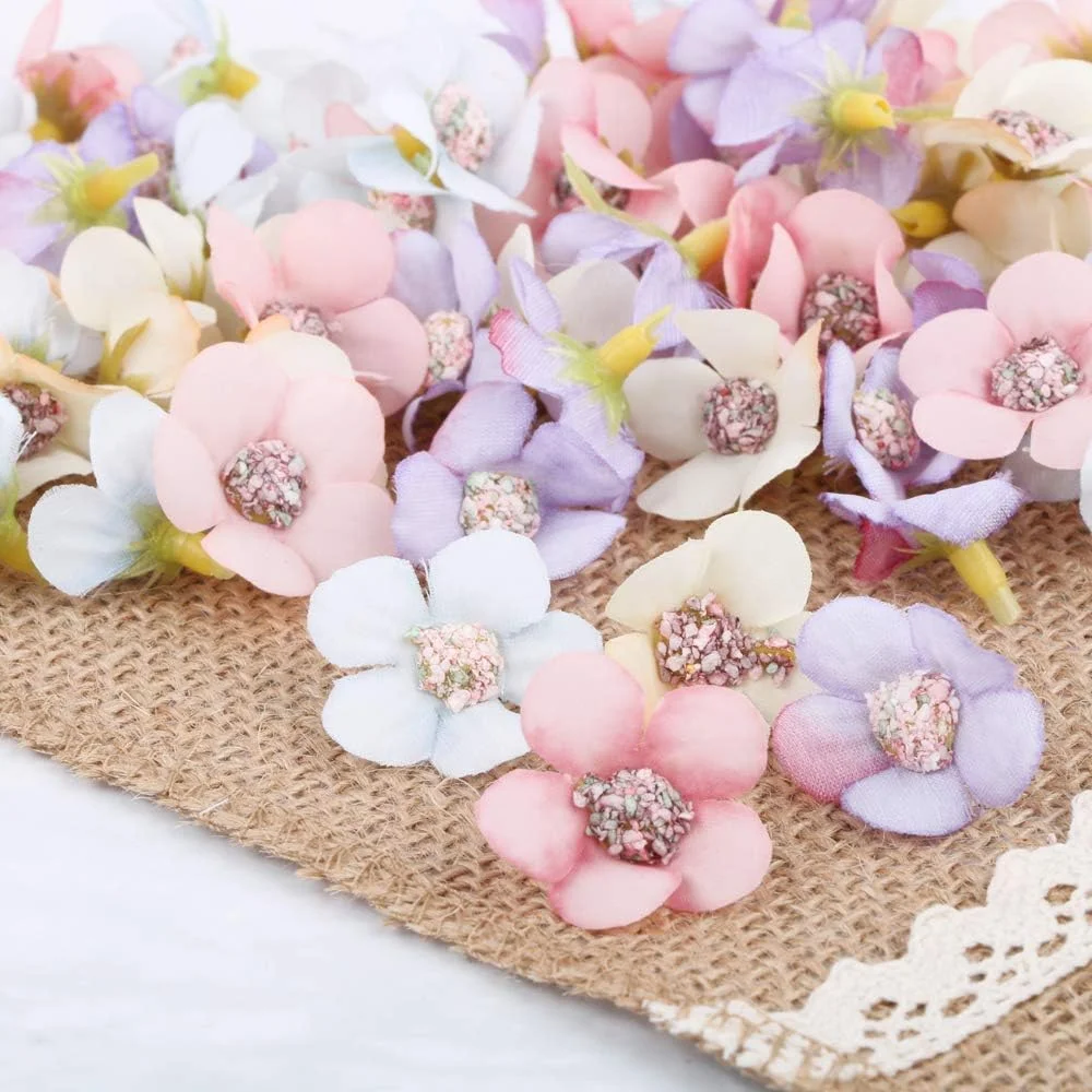 سر گل مصنوعی دست ساز طرح گل بابونه برای دکوراسیون منزل بسته 80 عددی (2 سانتی متر) برند BETESSIN