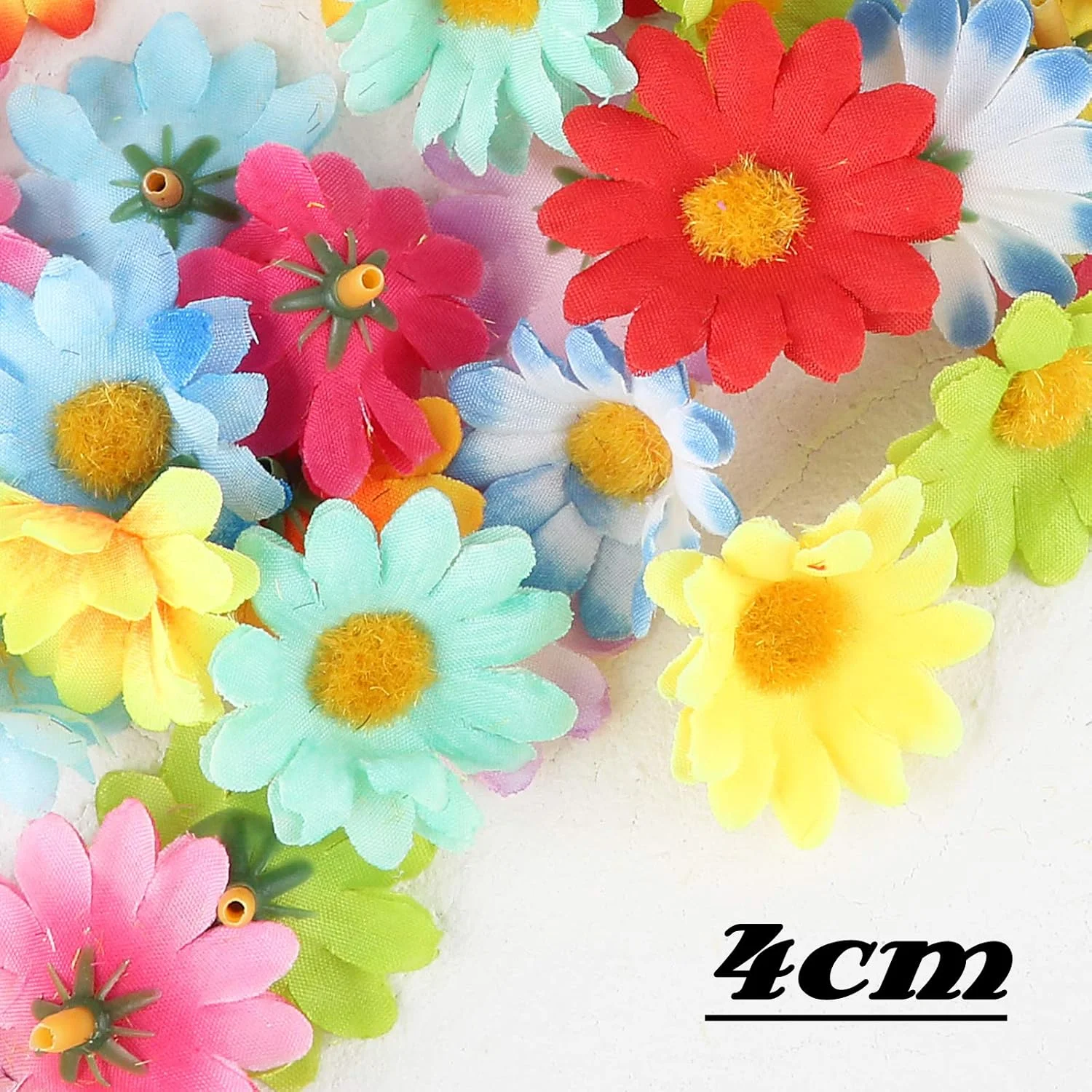 سر گل مصنوعی ابریشمی کوچک گل دیزی BETESSIN (4 سانتی متر) - 100 عدد